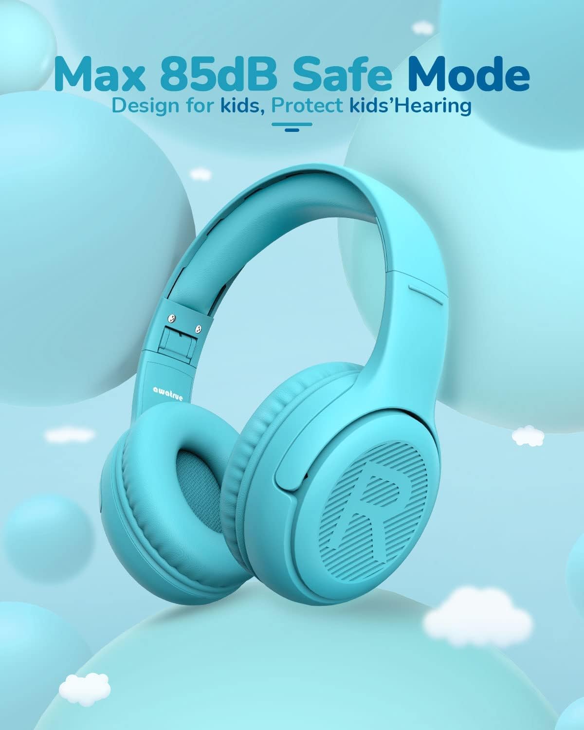 Thumbnail 6 de awatrue Kinder-Kopfhörer (Over Ear) mit Mikrofon & Lautstärkebegrenzer 85/94 dB – kabelgebunden, faltbar
