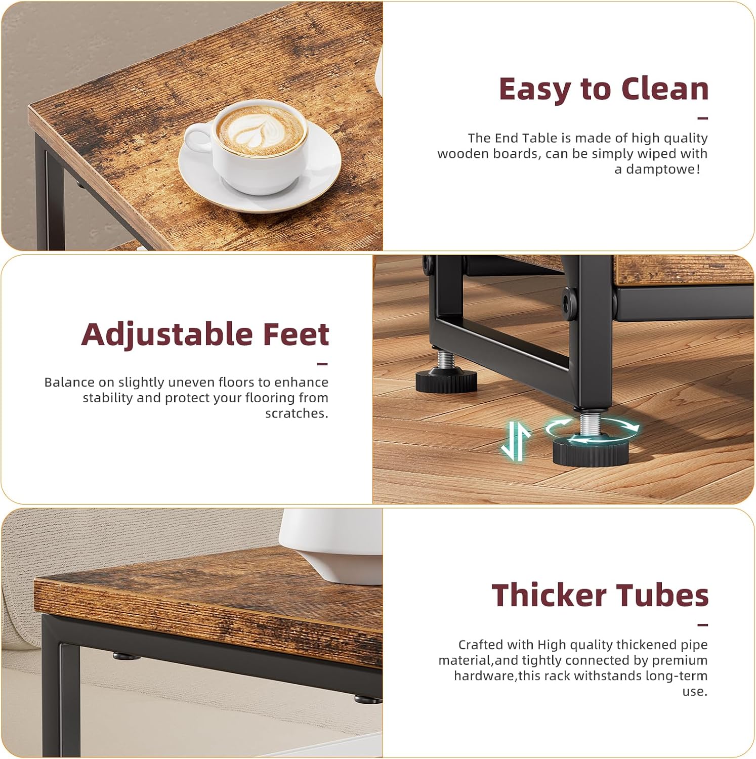 Thumbnail 5 de Simple Trending X-Frame 3-Shelf Accent Table — Rustic Brown