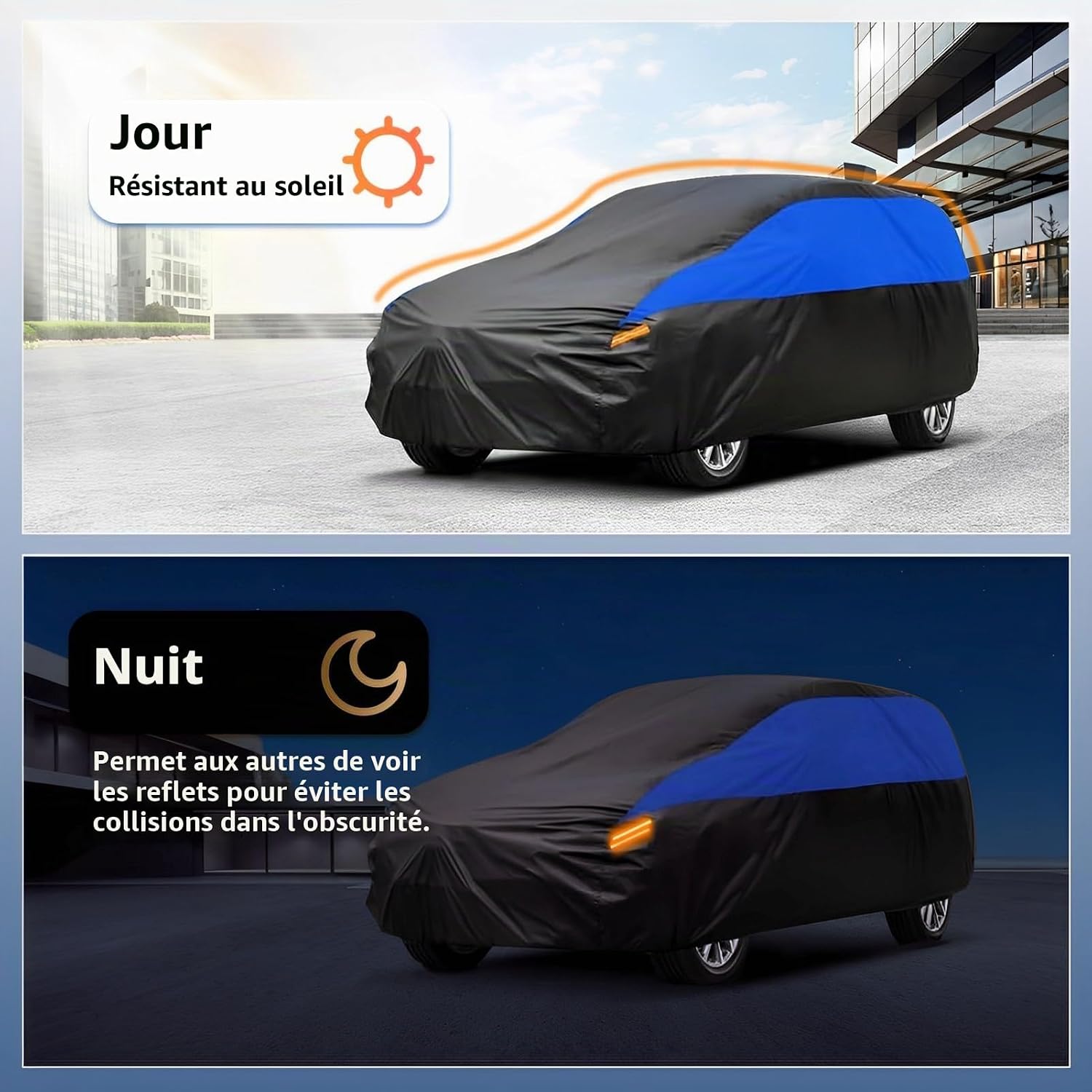 Detalle de Gunhyi Bâche Voiture Extérieure Respirante et Étanche (415–450 cm) – Protection tout temps
