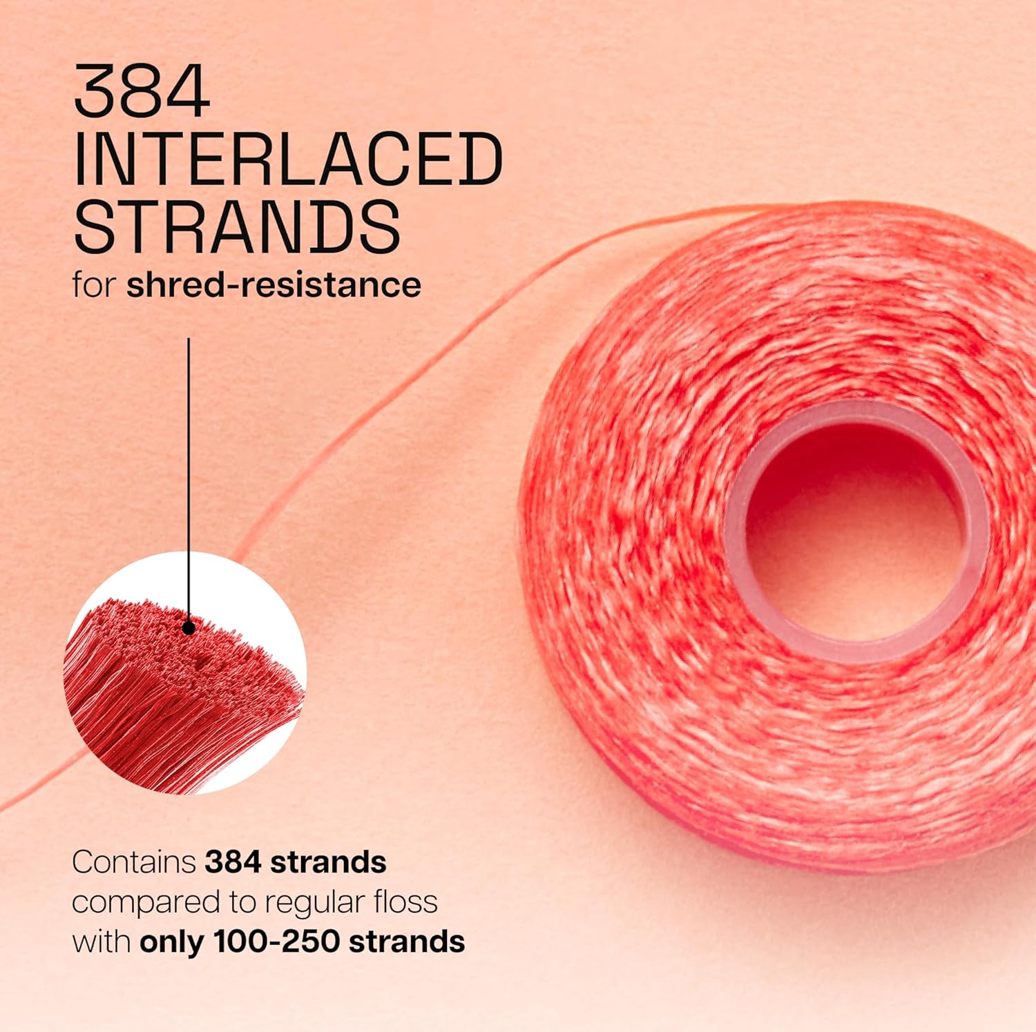 Detalle de REACH Waxed Dental Floss (Cinnamon) — Shred-Resistant Plaque Remover, 55 yd per pack (6 Pack)
