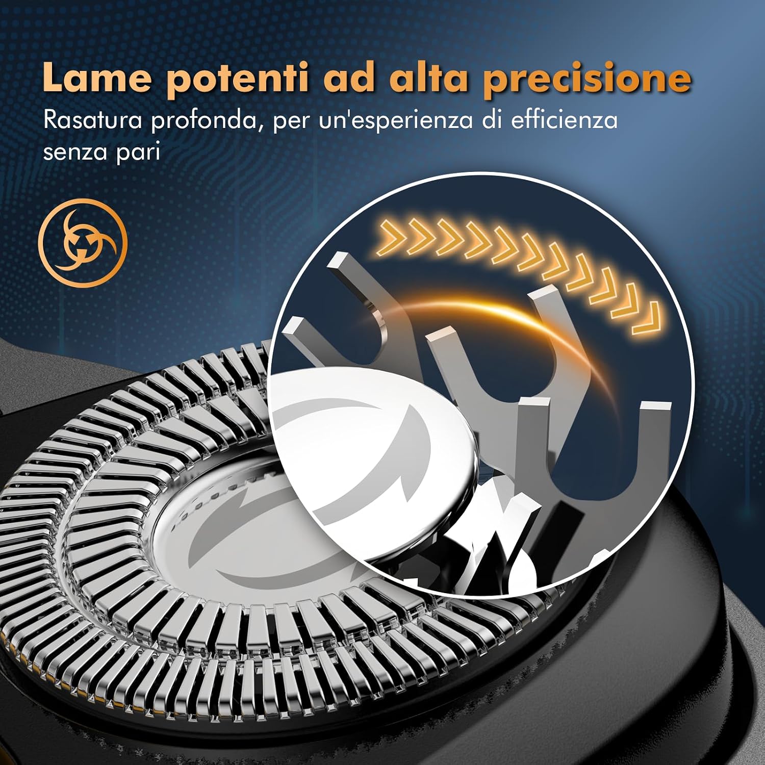 Detalle de Singphere Rasoio Elettrico Testa Calva Uomo – 6D, IPX7, Lame Magnetiche e Display LED