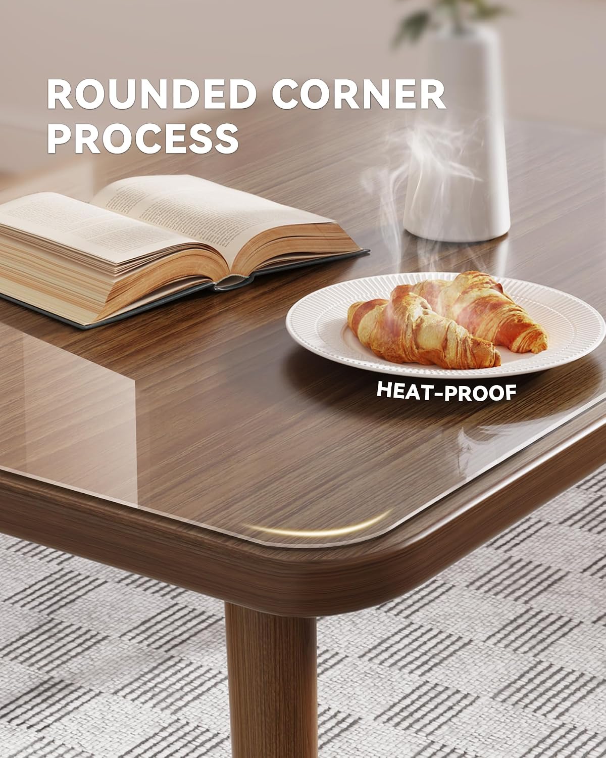Detalle de Oterri Clear PVC Desk Pad, 30 x 16 Inches, Waterproof and Heat-Resistant