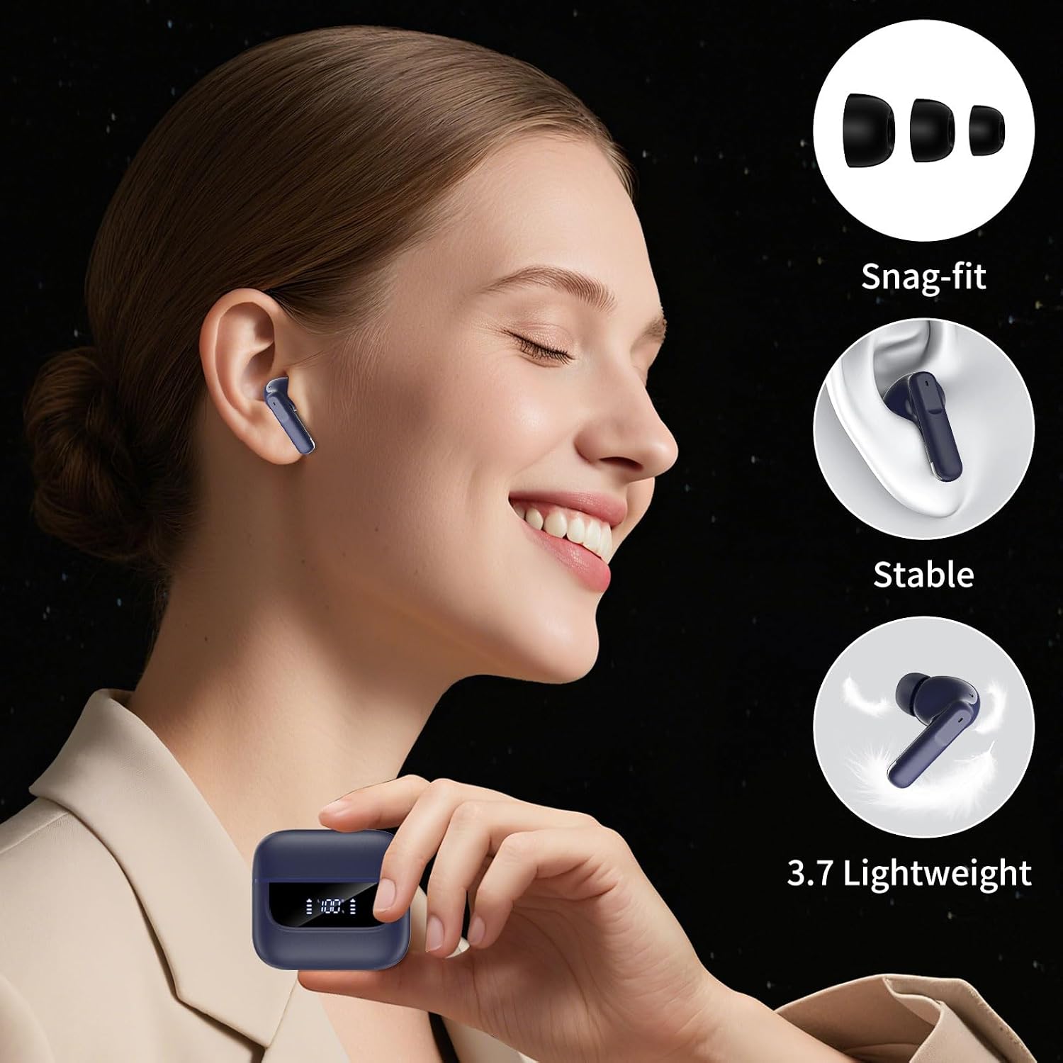 Thumbnail 6 de Wireless Earbuds with Bluetooth 5.4: HiFi Stereo, ENC Calls, 48H Playtime