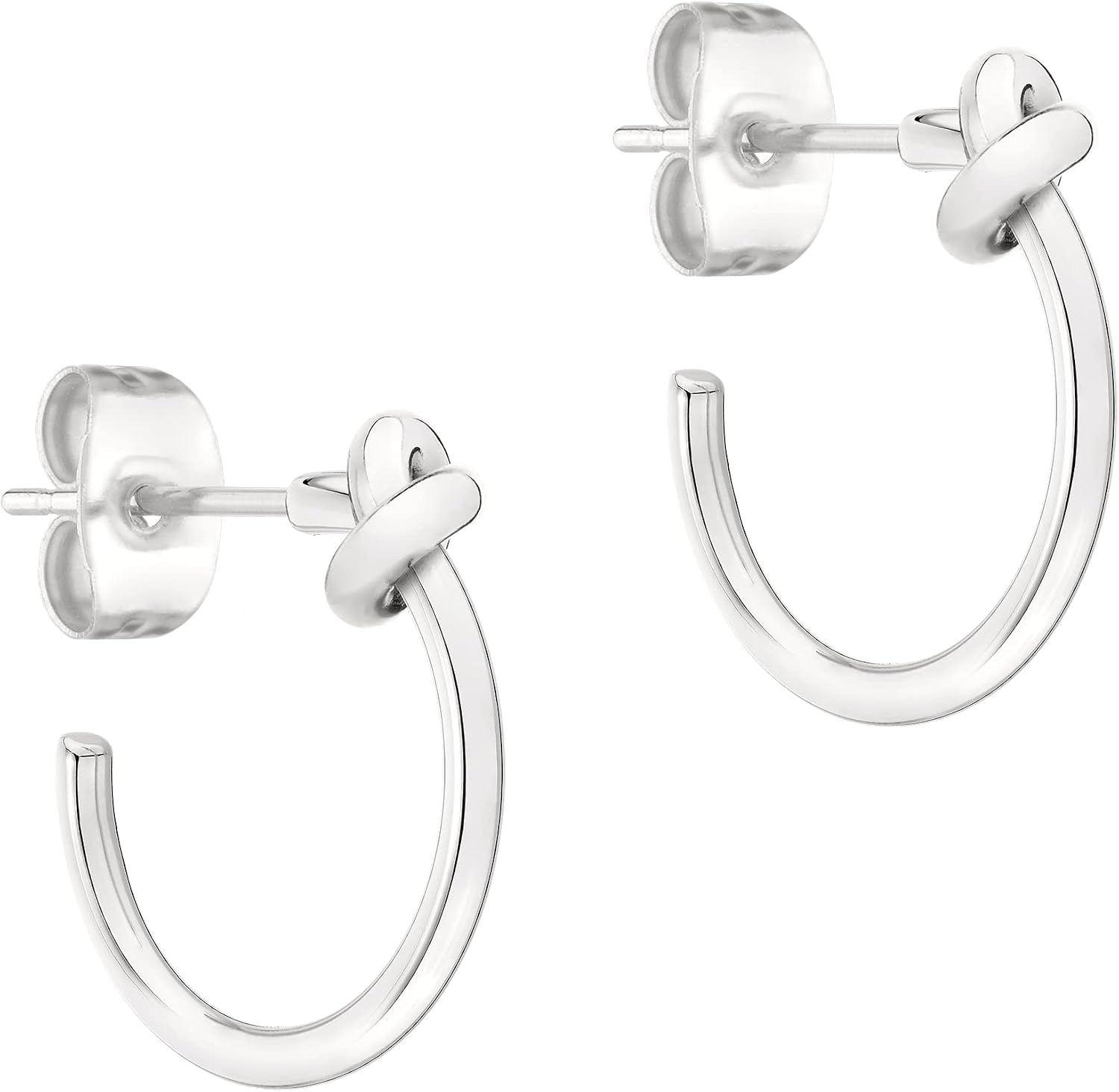 Detalle de LIEBESKIND BERLIN Damen Ohrringe – Knoten Ohrstecker aus Edelstahl