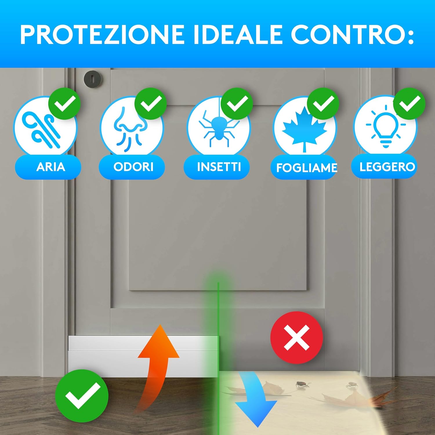 Thumbnail 2 de SilverRack Paraspifferi per Porte Bianco [1x 2m]: Guarnizione autoadesiva per porte, risparmio energetico e protezione dal freddo