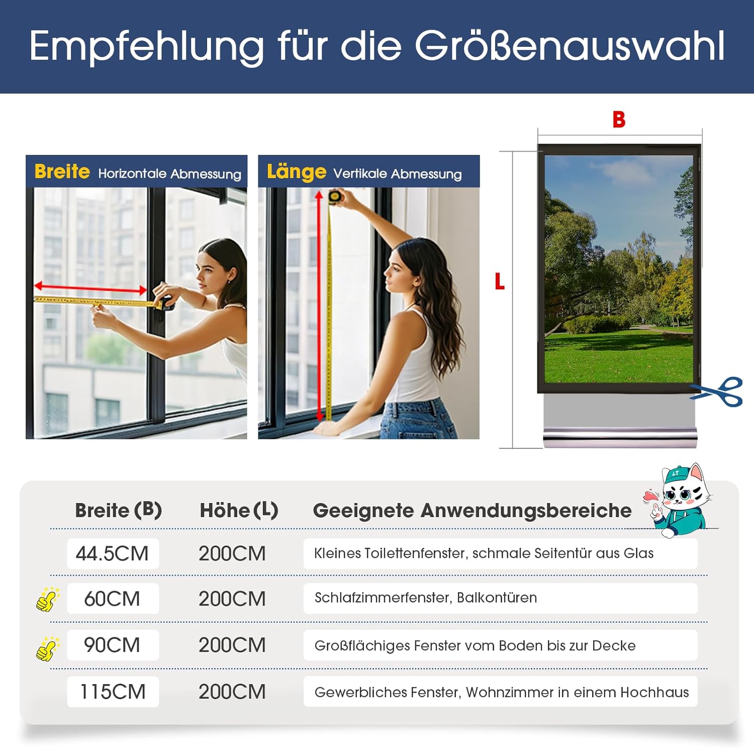 Detalle de Lifetree Spiegelfolie für Fenster innen – selbsthaftende UV- & Hitzeschutz-Wärmeschutzfolie, Silber 60×200 cm