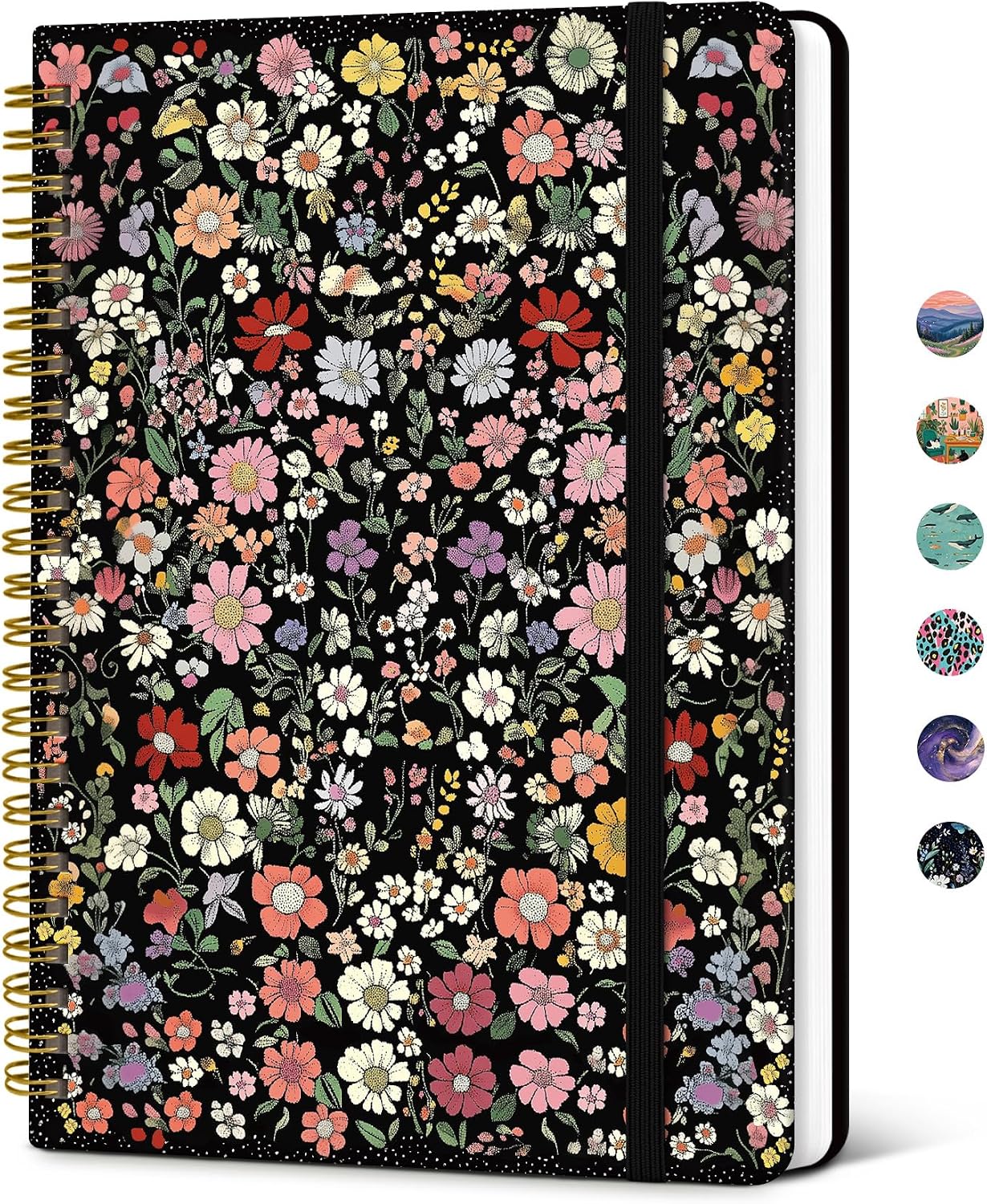 Detalle de Taja Starlit Garden Hardcover Journal, 6 x 8-Inch Spiral Notebook, 140 Pages
