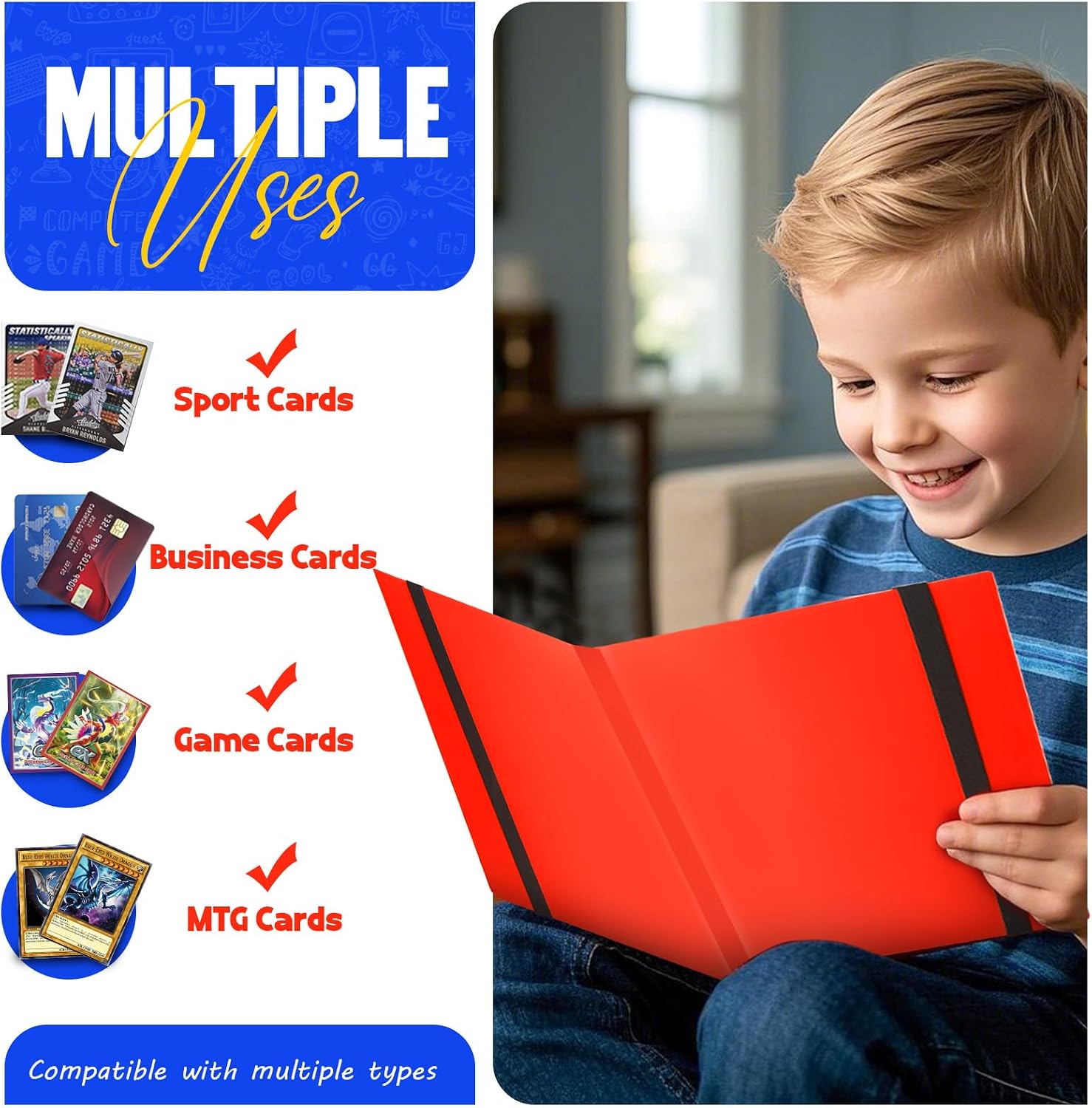 Detalle 2 de Card Binder 9-Pockets: 360 Card Capacity Trading Card Binder (Red)