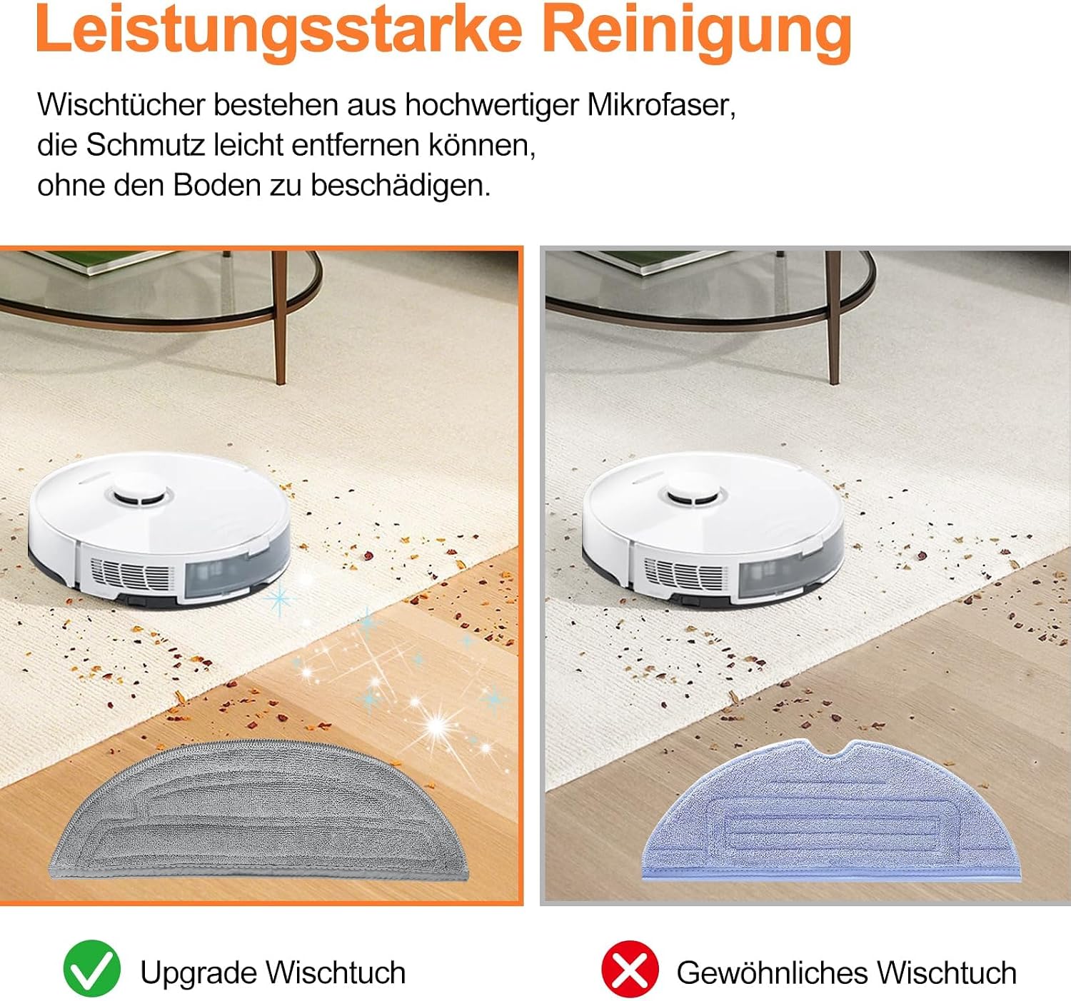 Thumbnail 6 de Pure Realm 12-teiliges Zubehörset für Roborock S8 MaxV Ultra (VibraRise 3.0) – Mikrofasertücher als wiederverwendbare Mop-Ersatzteile