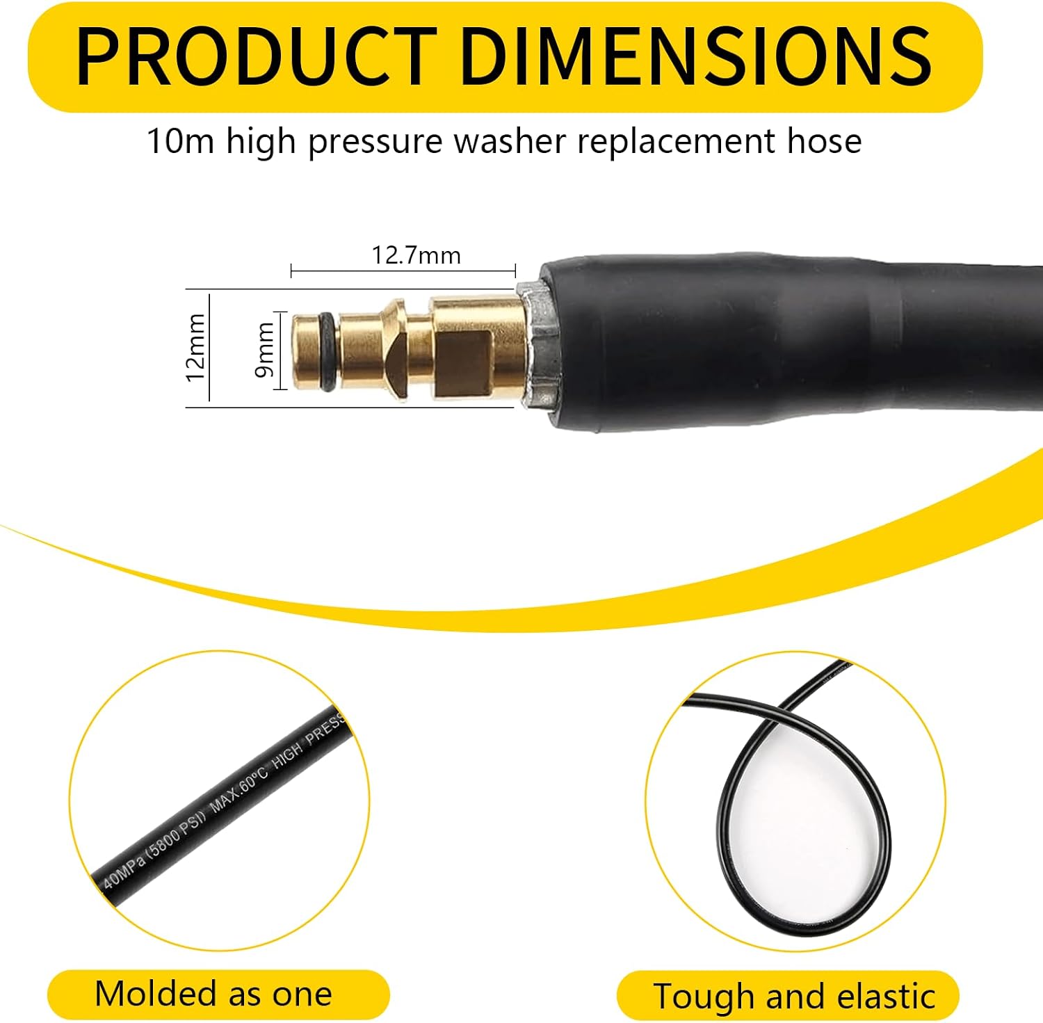 Detalle 2 de 10m High Pressure Washer Replacement Hose for Kärcher K Series (K2–K7)