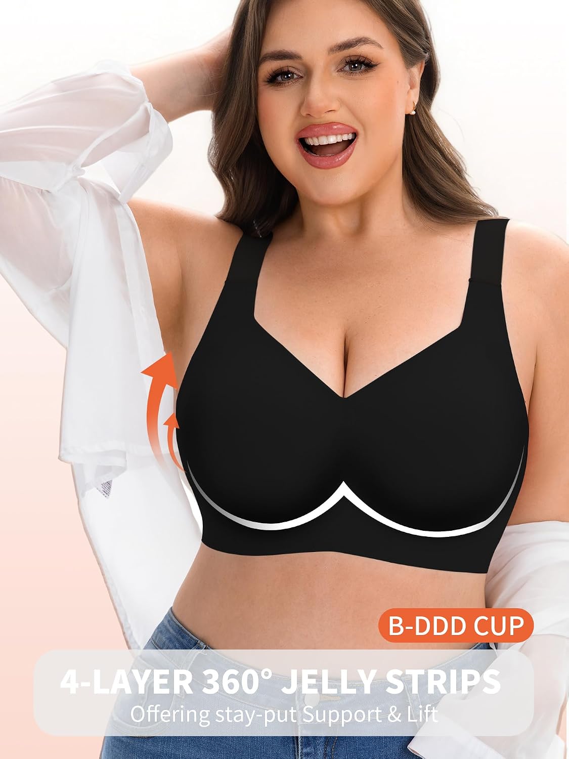 Detalle de HOWIN Jelly Bra: Wireless Push-Up Full Coverage with 360° Jelly Support