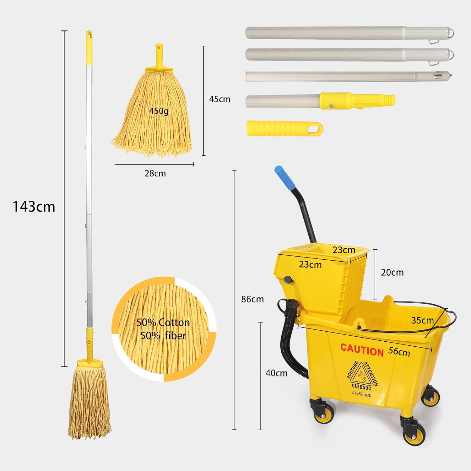 Thumbnail 1 de 35-Quart Commercial Mop Bucket with Wringer