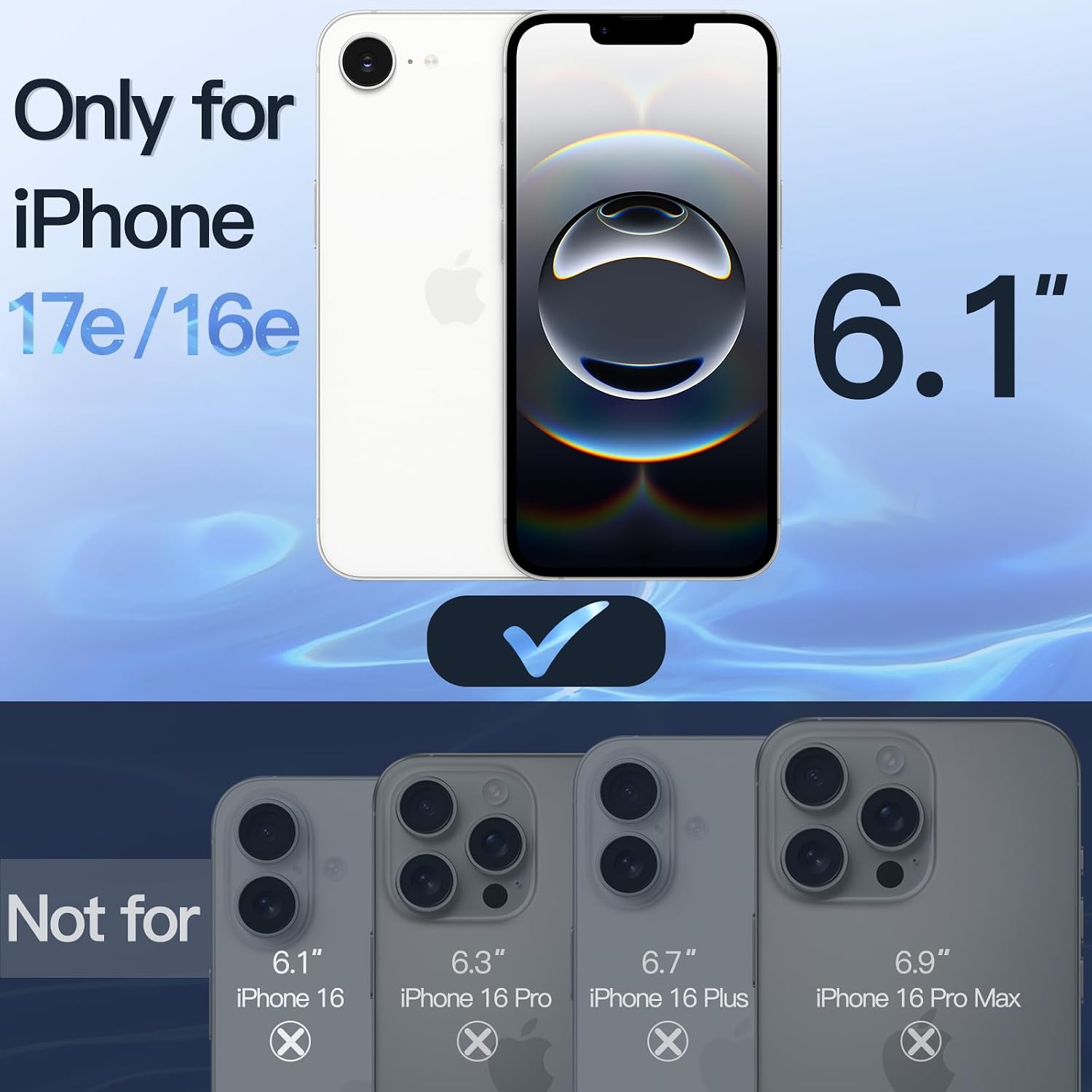 Detalle 2 de JETech Sichtschutz Full Screen iPhone 16e 6,1