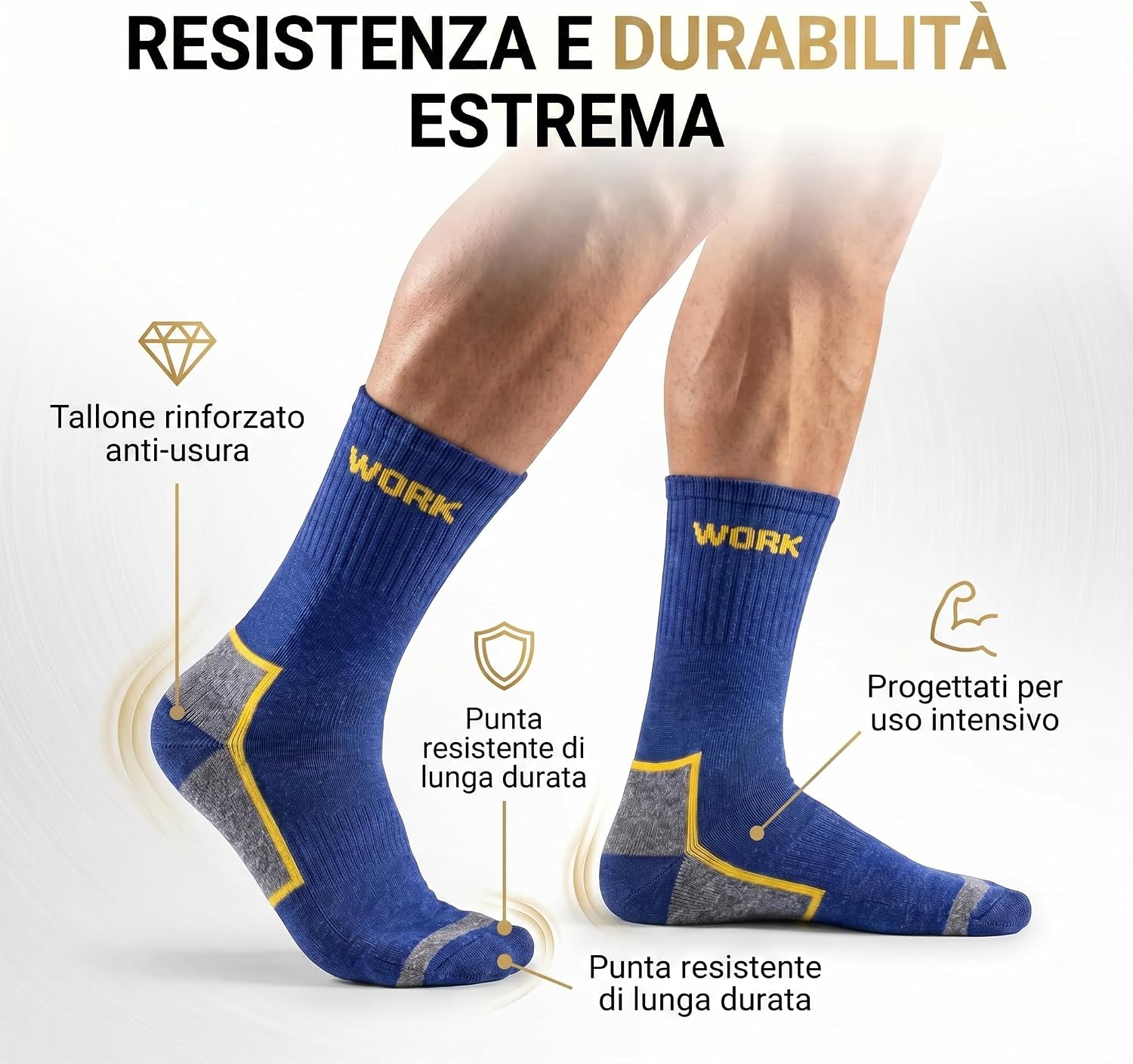 Detalle de PS PROUTHS Calzini da lavoro uomo rinforzati: comfort e protezione per giornate impegnative