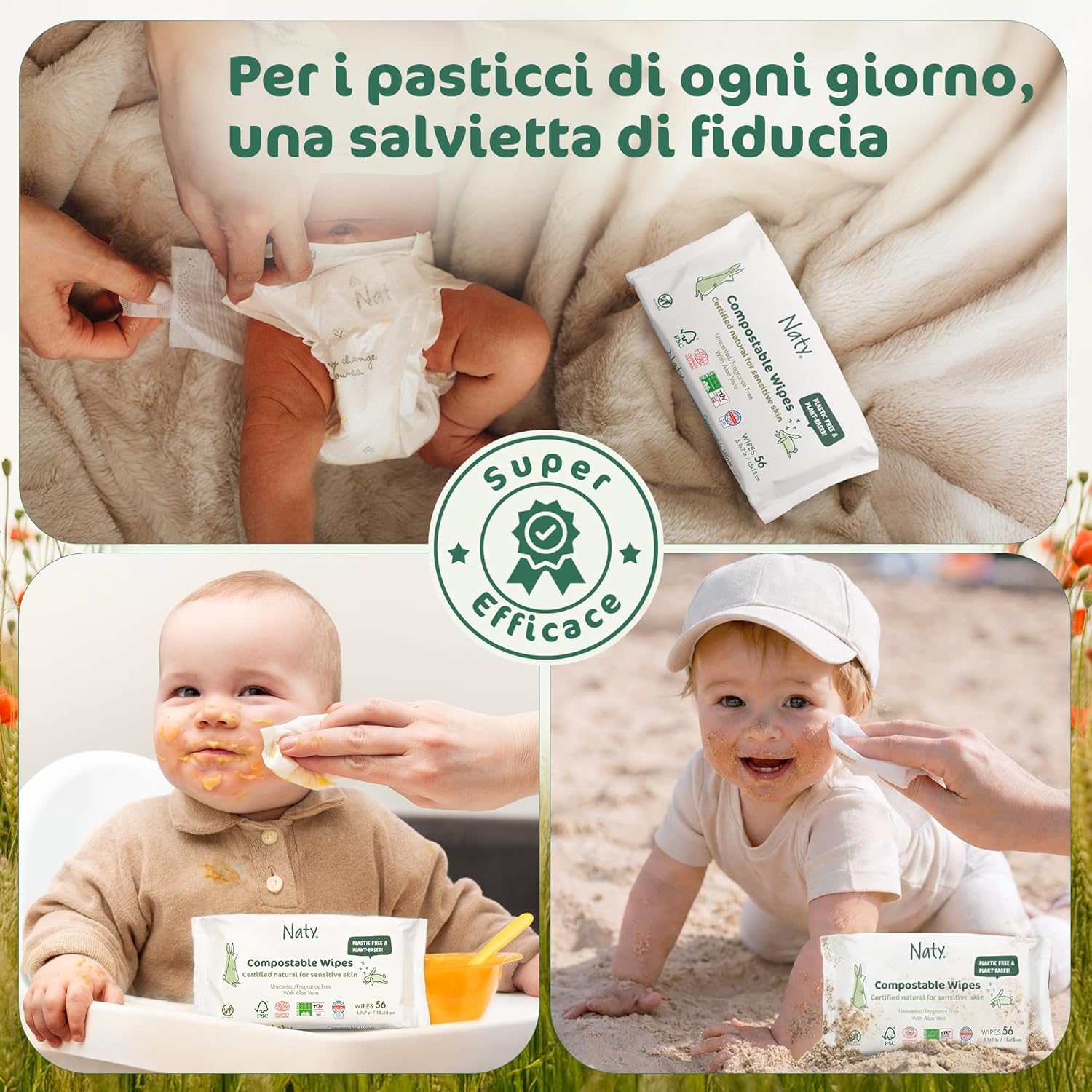 Thumbnail 3 de Naty salviettine baby Aloe – Naturali Senza Profumo, 672 pezzi (12 confezioni) a base vegetale