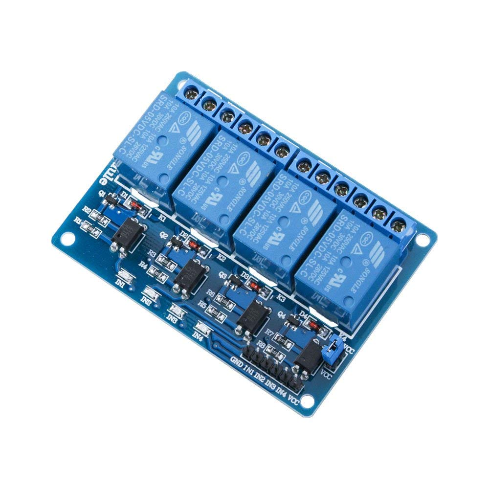 Detalle de ELEGOO 4 Channel DC 5V Relè Modulo con Optoisolatore: affidabile controllo a microcontrollore