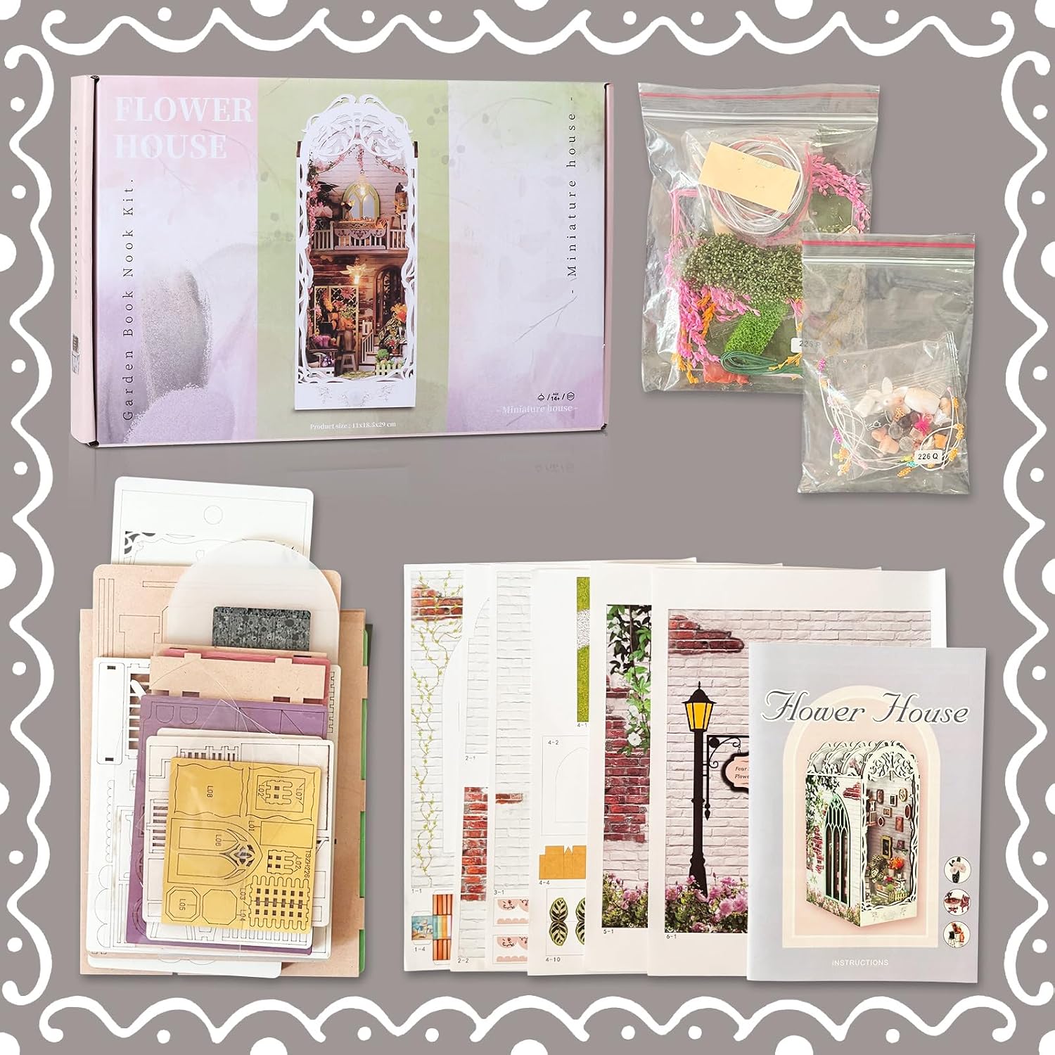 Thumbnail 1 de Lycidae DIY Book Nook Kit – Miniatur-Holzhaus mit LED für den Bücherregal, 3D-Puzzle (für Erwachsene ab 14 Jahren)
