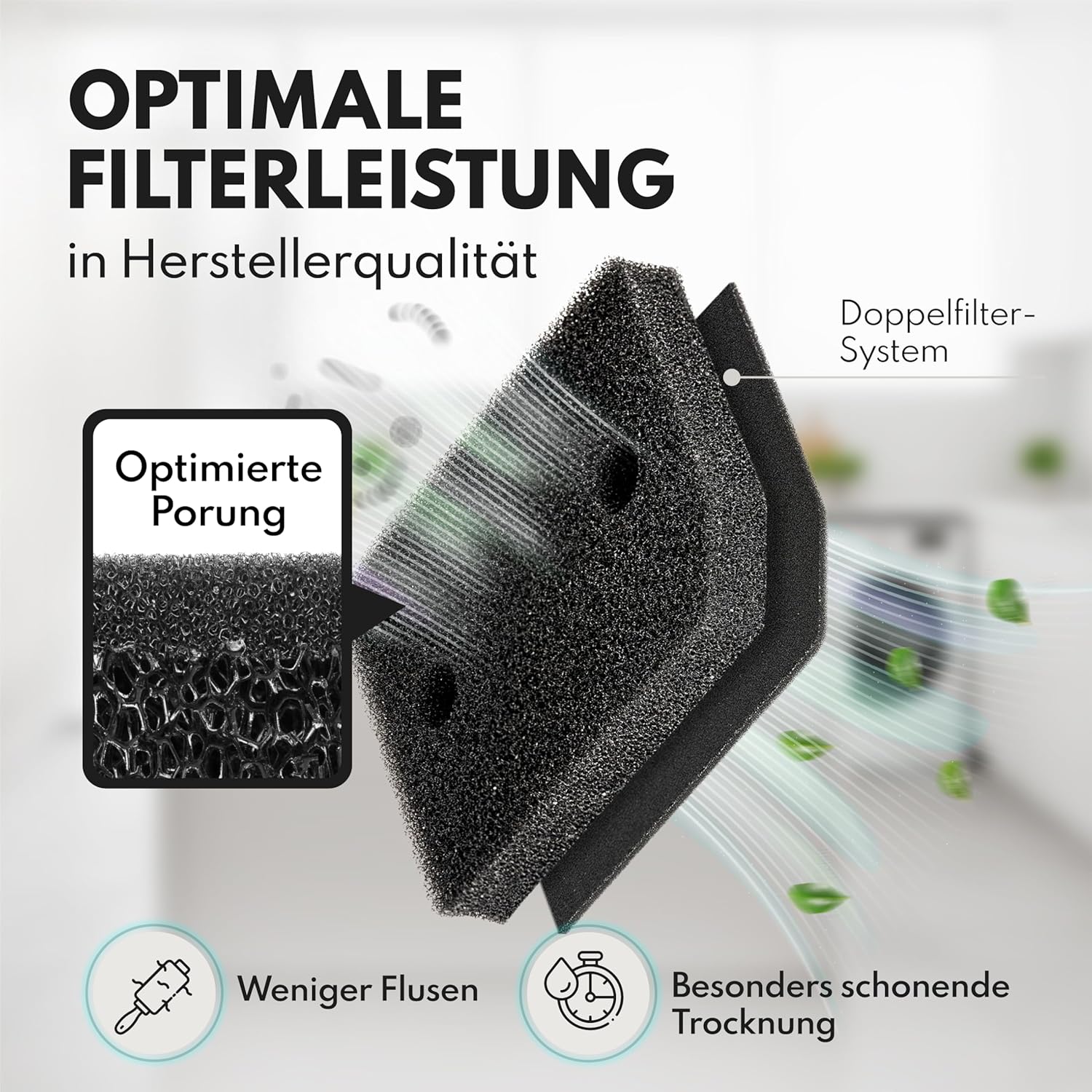 Detalle de Miele T1 Premium Sockelfilter (3er-Set) für 9164761 – Schwammfiltermatte für Wärmepumpen- & Wäschetrockner