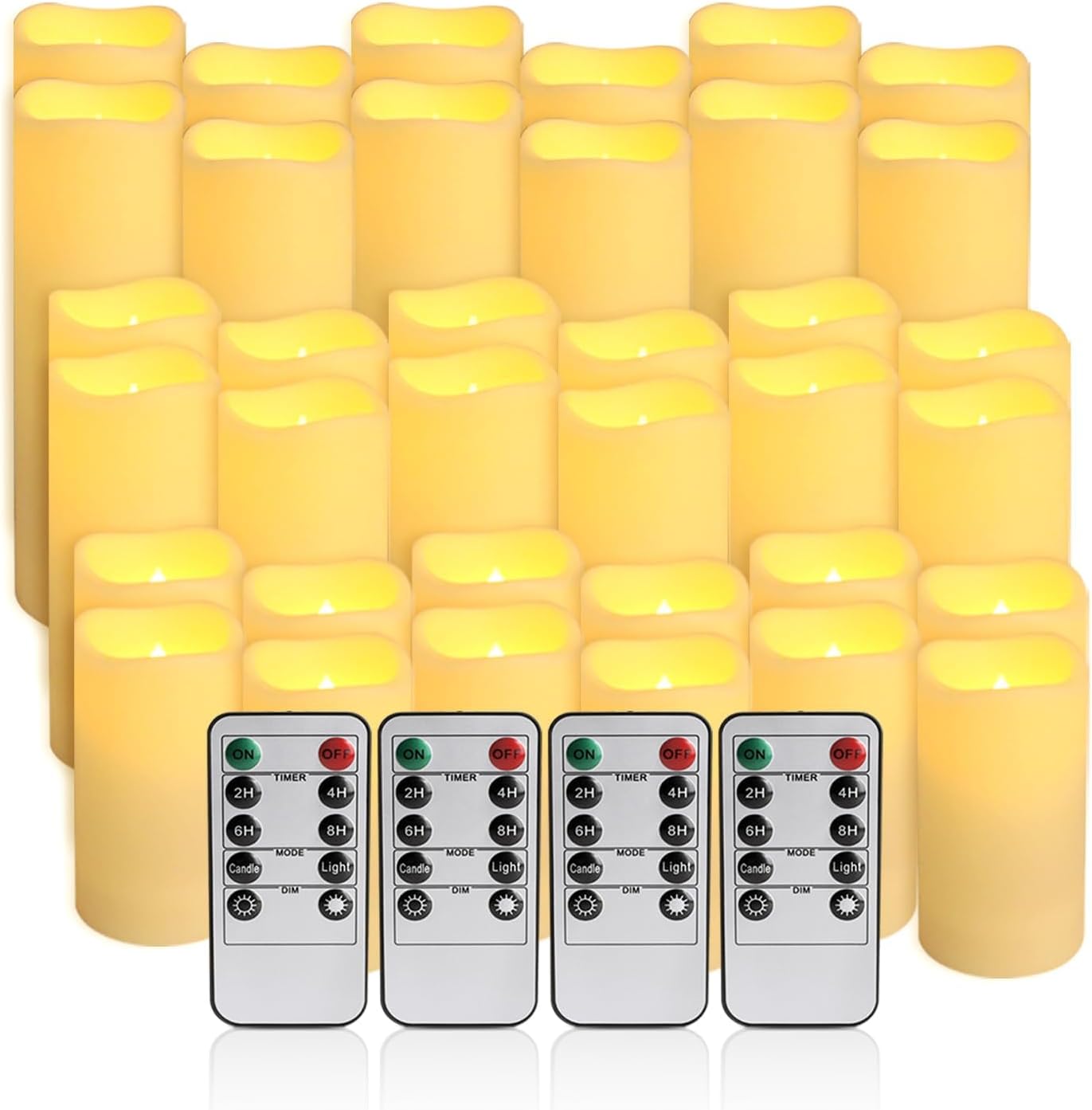 Detalle de TLNFHRPI RTY1023 Flameless LED Candles, 36 Pack, Waterproof, 3 Sizes