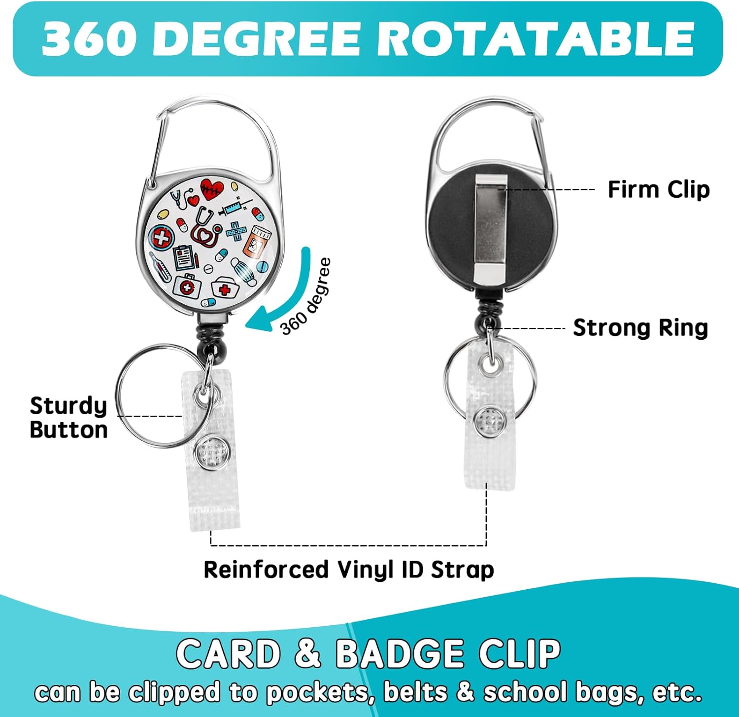 Thumbnail 2 de Porta badge identificativo con cordino staccabile e bobina retrattile – design gatto