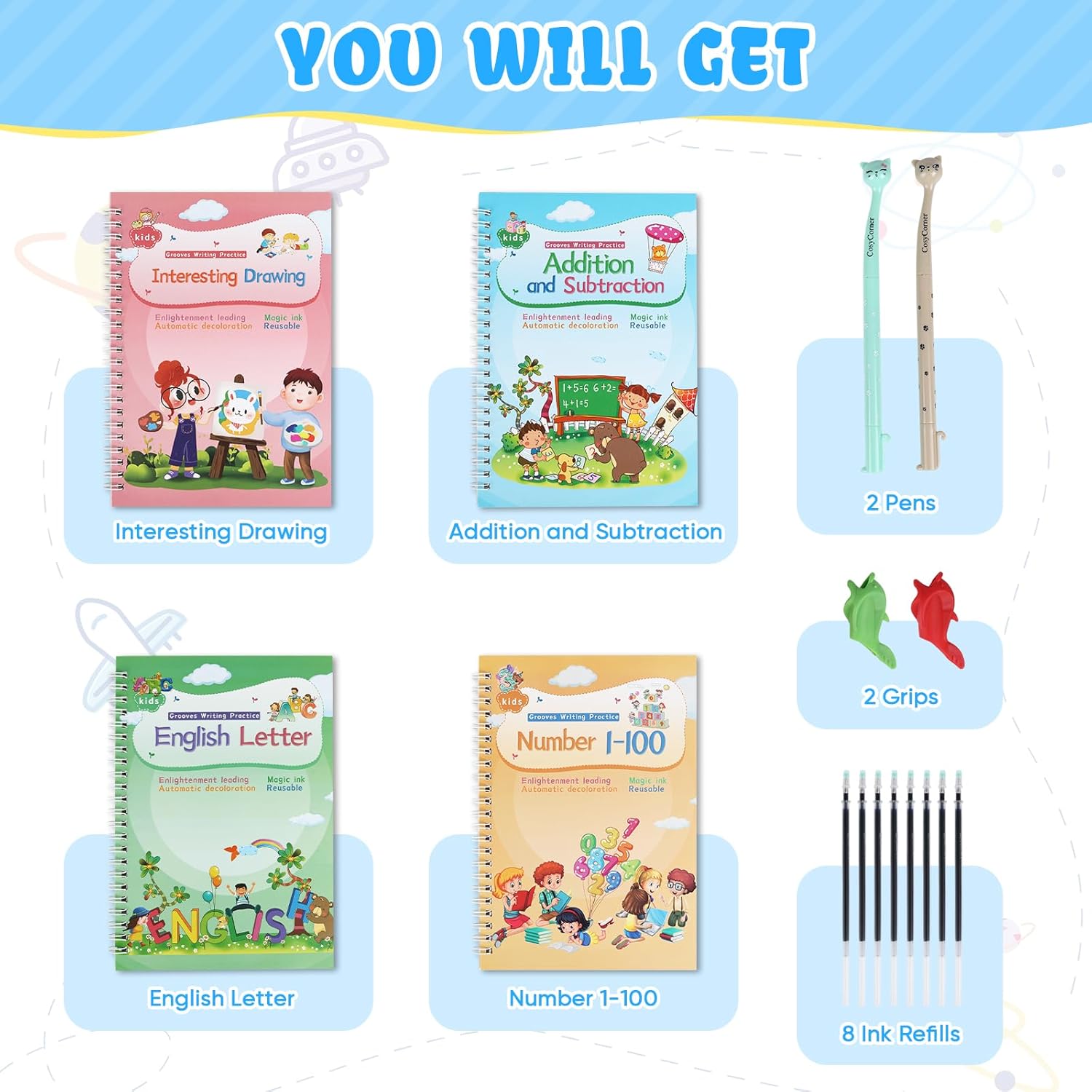 Thumbnail 4 de Magic Ink Copybooks for Kids, 4 pack