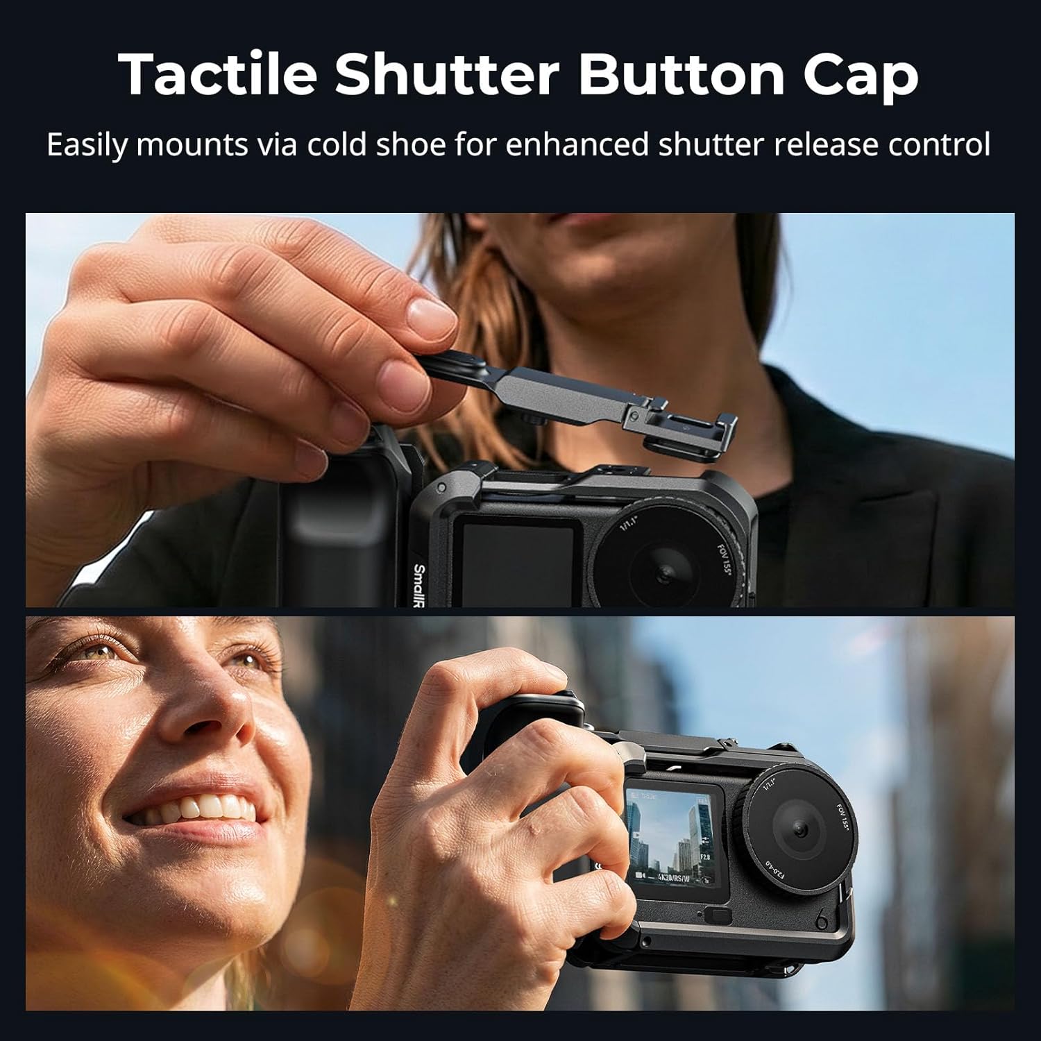 Detalle 2 de SmallRig Kit Impugnatura per DJI Osmo Action 6 con Gabbia in Metallo (6037): stabilità e versatilità per fotografia di strada