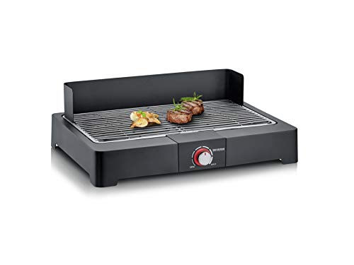 Detalle de Severin Barbacoa de mesa con parrilla de acero inoxidable (PG 8565) –Versión eléctrica para interior y exterior