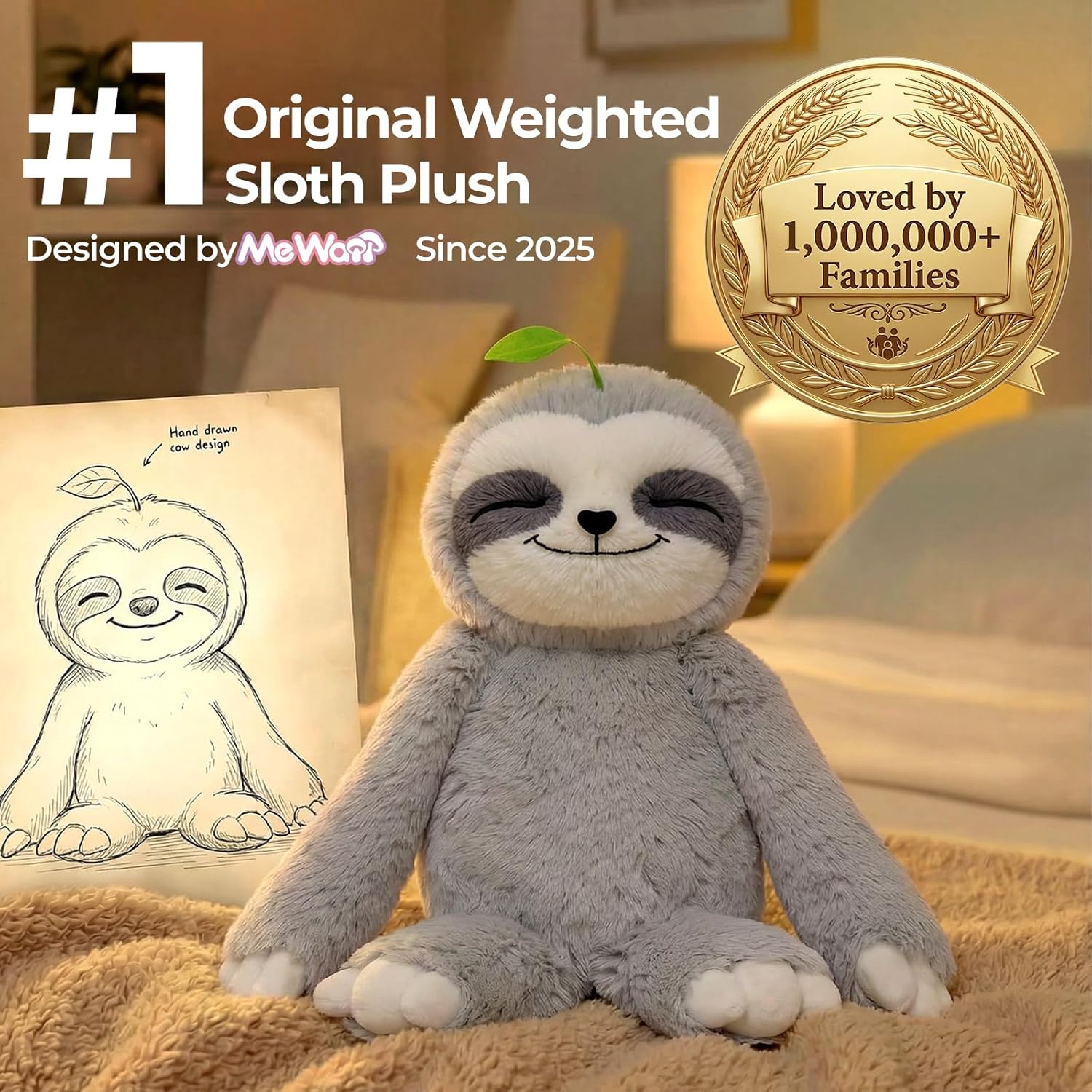 Thumbnail 1 de Mewaii 4 Lbs Weighted Heated Sloth Plush (15-inch) Microwave Warm Hug Toy