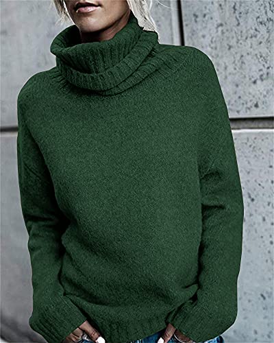 Detalle 2 de FISACE Womens Oversized Turtleneck Pullover Sweater