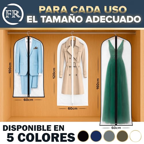 Detalle de FiRiO 2x Fundas de Ropa Armario, Antipolvo y Transpirables (100x60 cm) – Porta Trajes para Mujer y Hombre