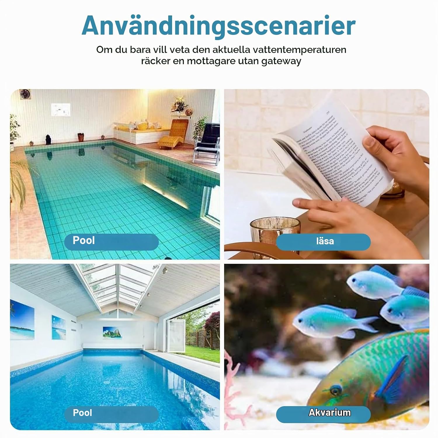 Thumbnail 6 de HOSPAOP H0565 flytande Wi-Fi-pooltermometer med LCD och app