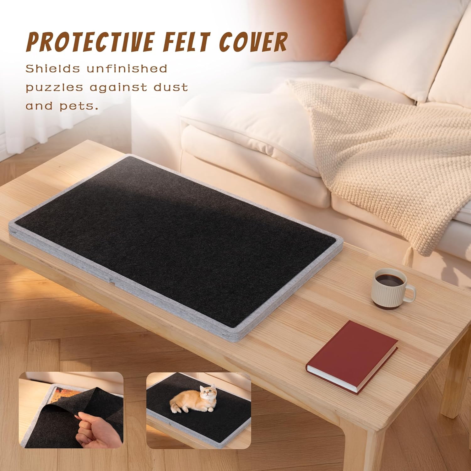 Thumbnail 4 de Lavievert 1000 Piece Tilting Jigsaw Puzzle Board with 6 Colour Sorting Trays & Cover
