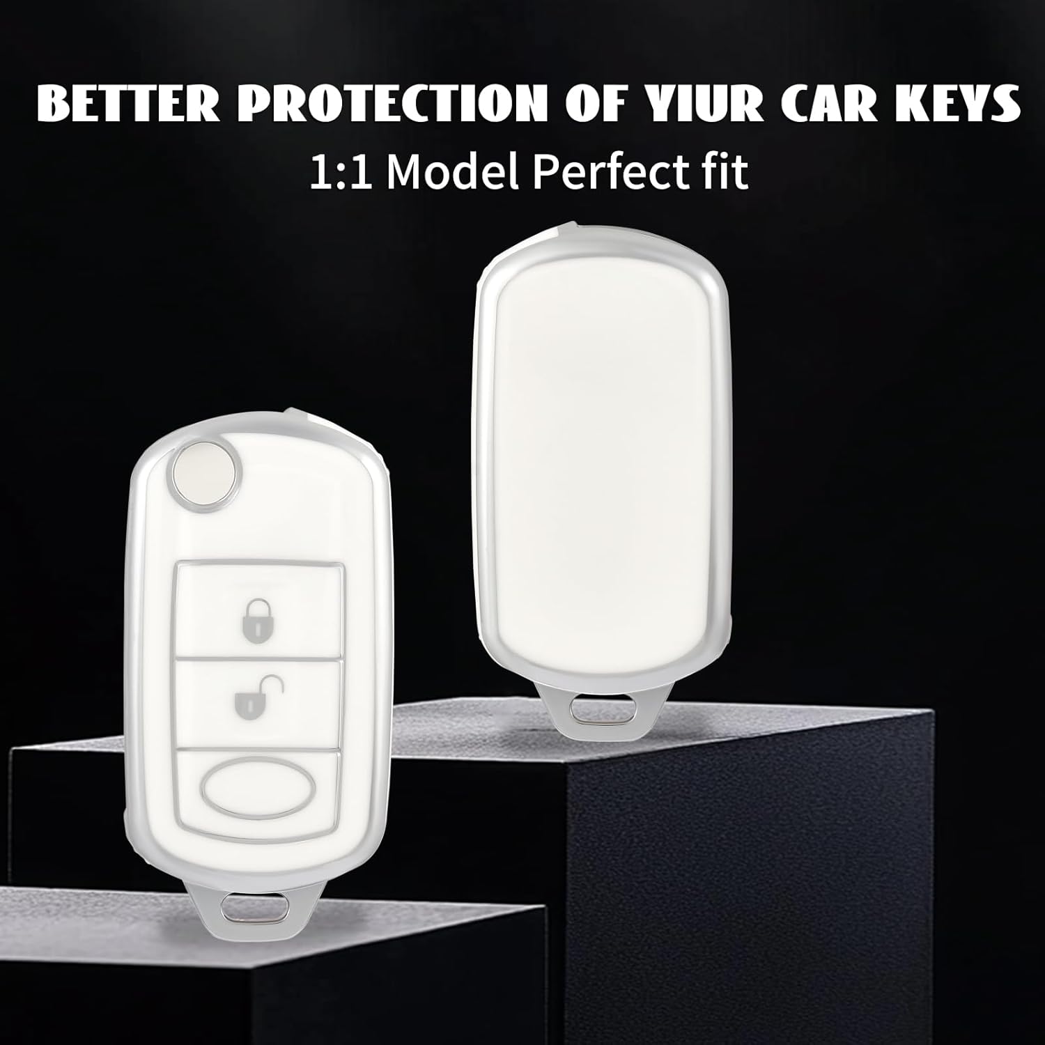 Thumbnail 6 de OFF WE GO car key cover case (TPU) for Land Rover Range Rover Sport, LR3 and Discovery 3 – White Silver