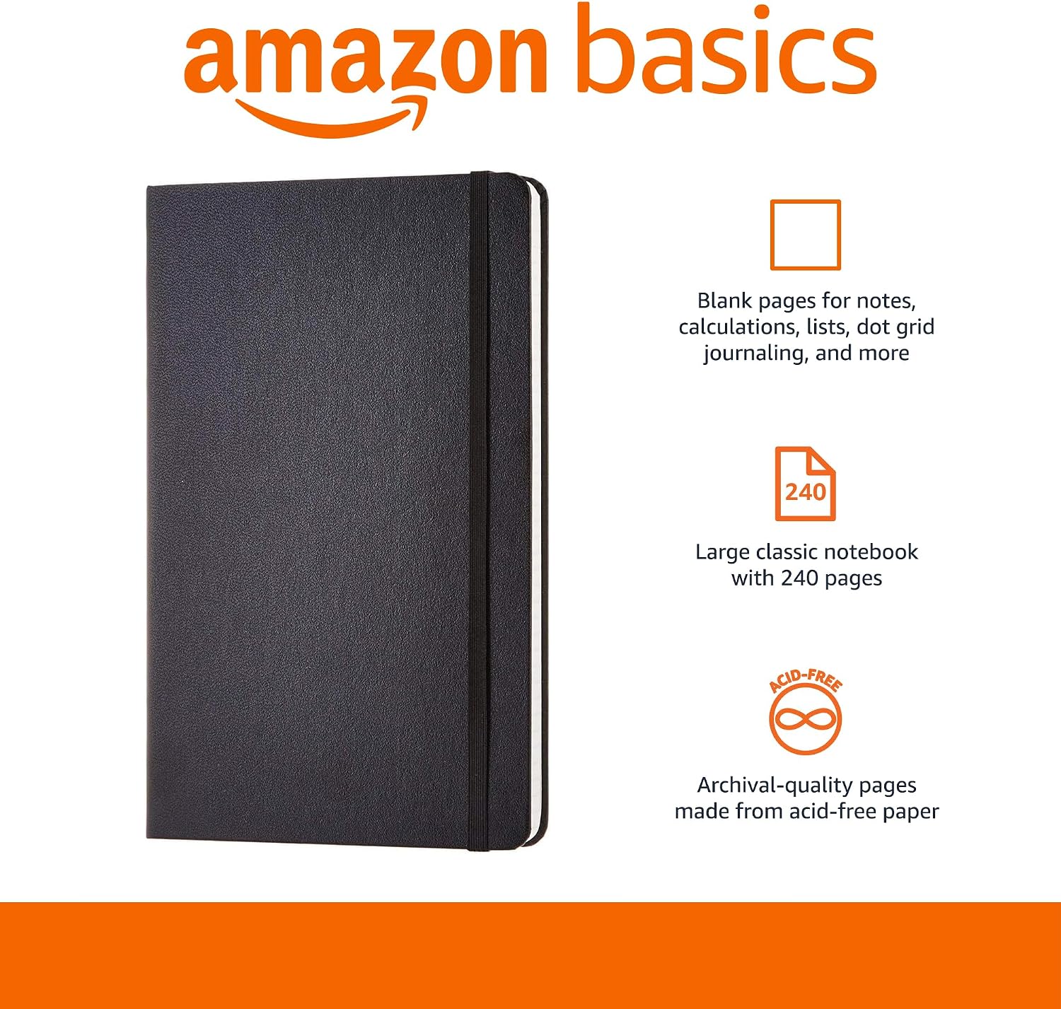 Detalle 2 de Amazon Basics Carnet classique A5 ligné — Grand format 📓