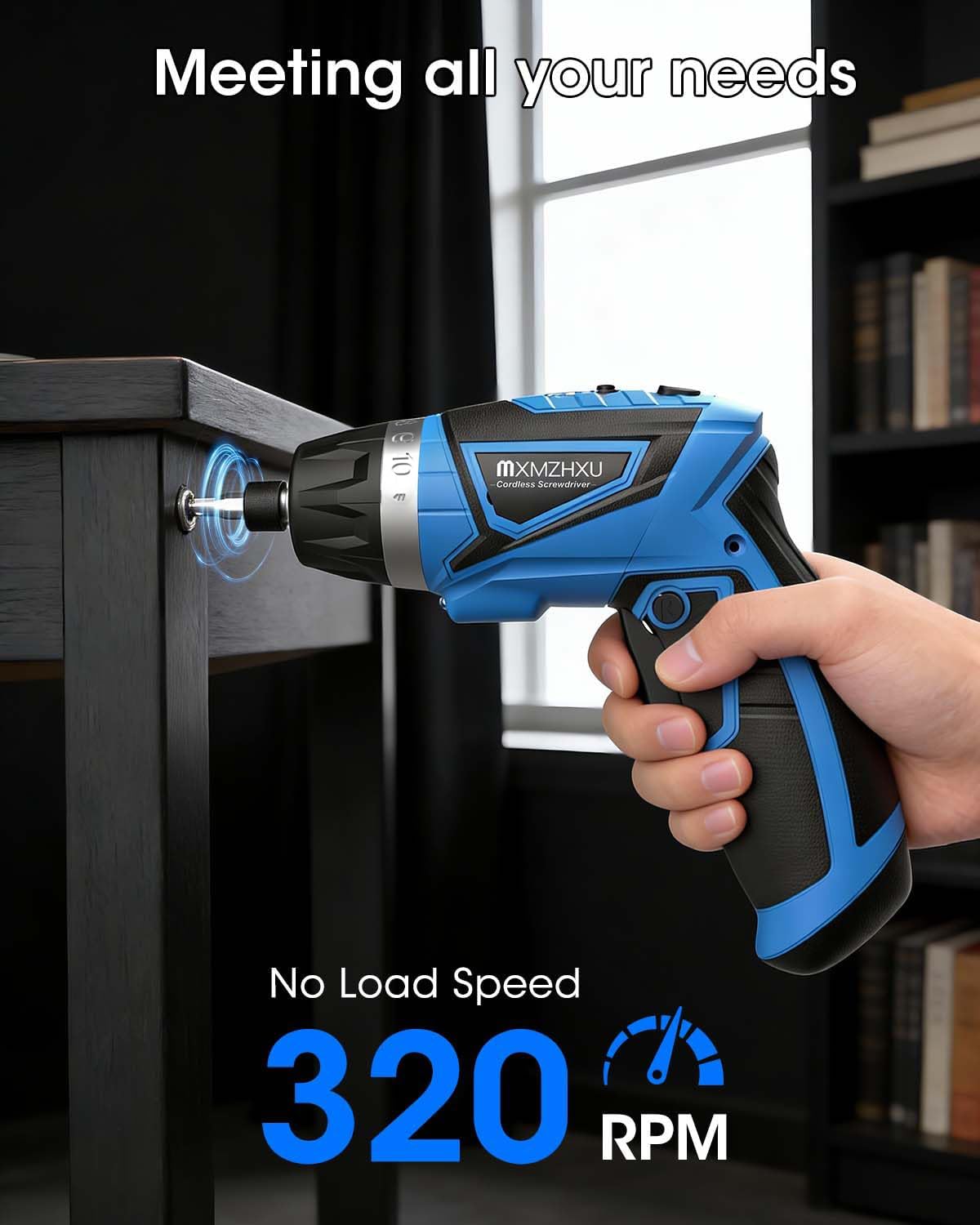 Detalle de Cordless Screwdriver 8V 10Nm Max Torque Electric Screwdriver Set (47-Piece, 6+1 Settings)