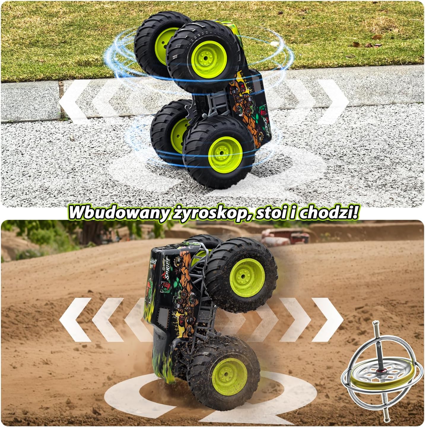 Detalle 2 de PENGBU RC Monster Truck Télécommandé – auto RC 1:16, 2,4 GHz, akrobacje