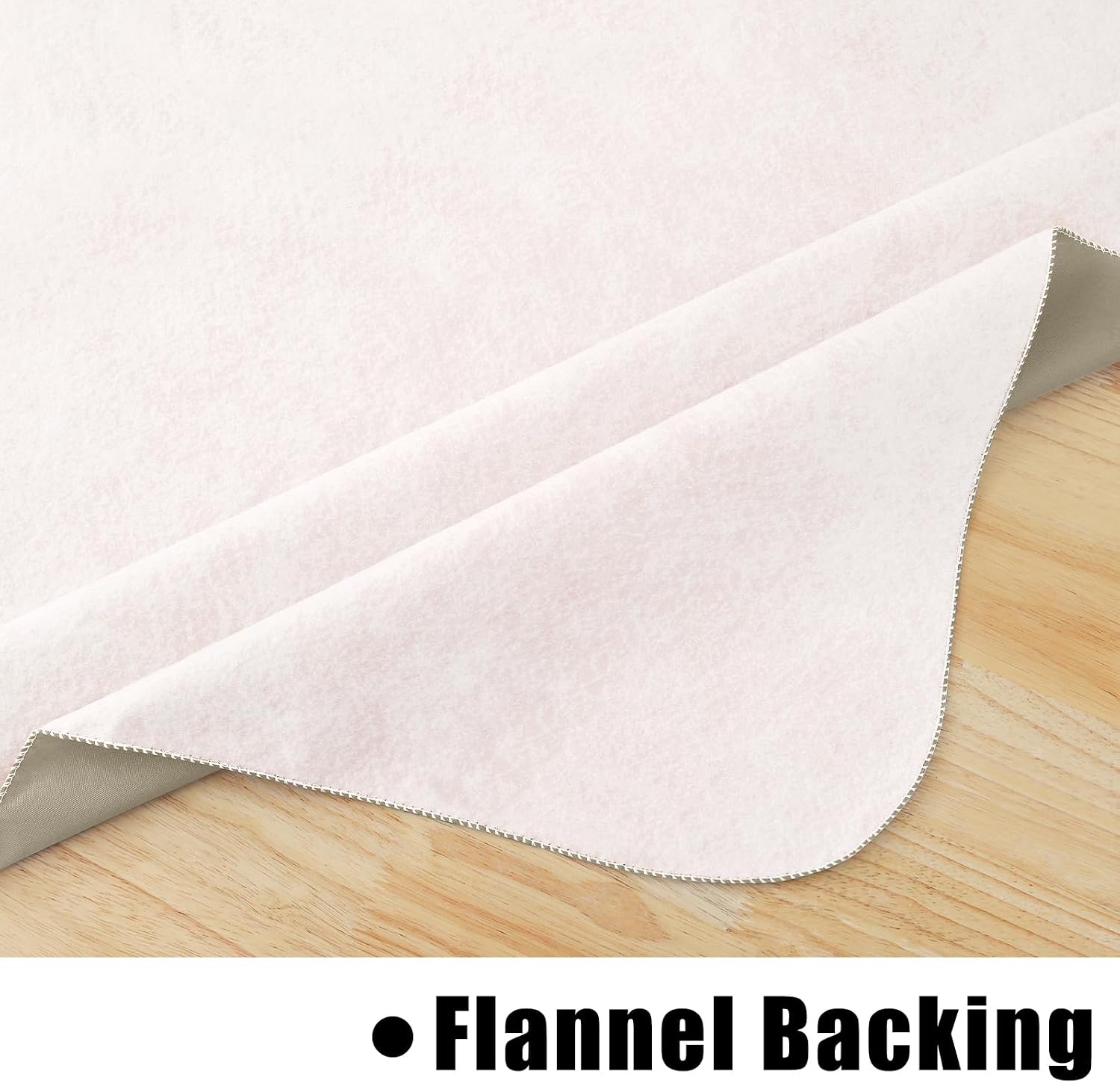 Detalle 1 de homing Taupe Vinyl Tablecloth, Waterproof with Flannel Backing, 60" x 120
