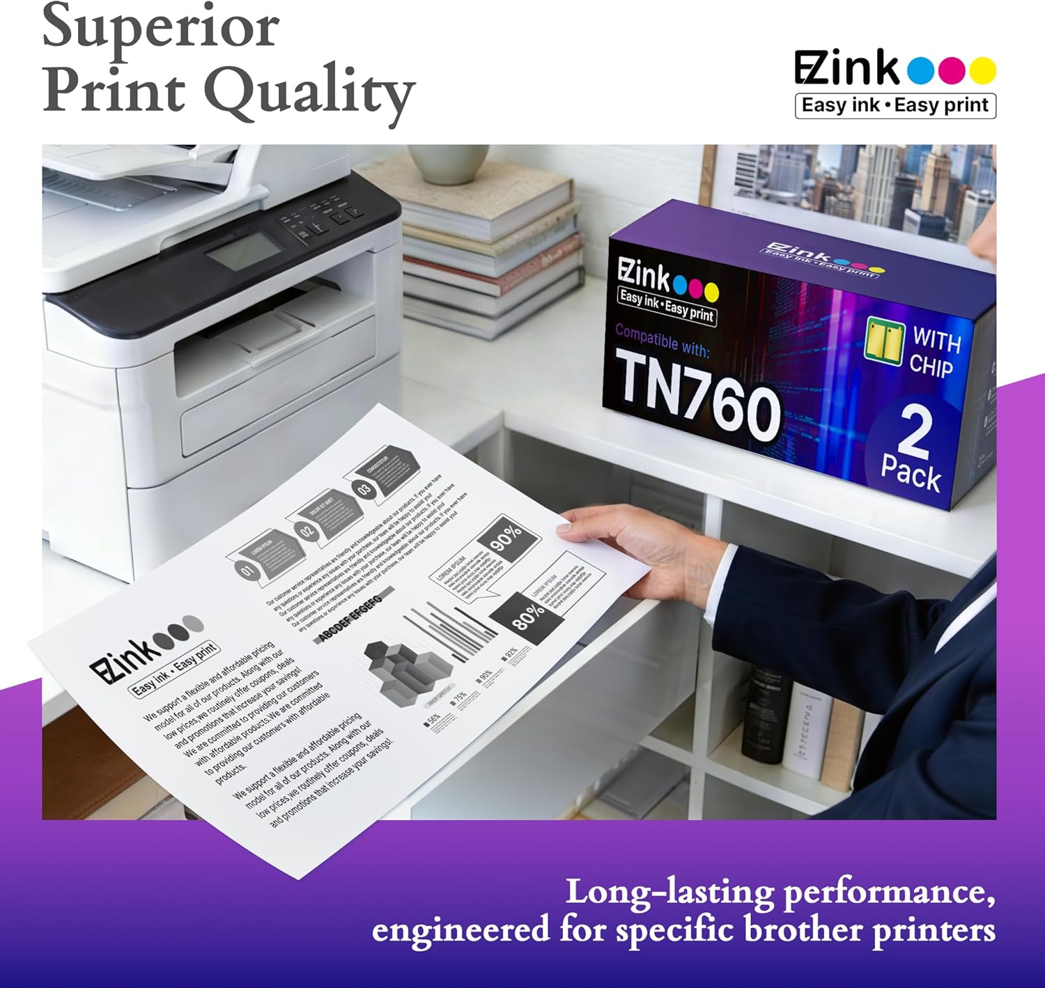 Thumbnail 4 de E-Z Ink TN760 High Yield Toner 3000 pages 🖨