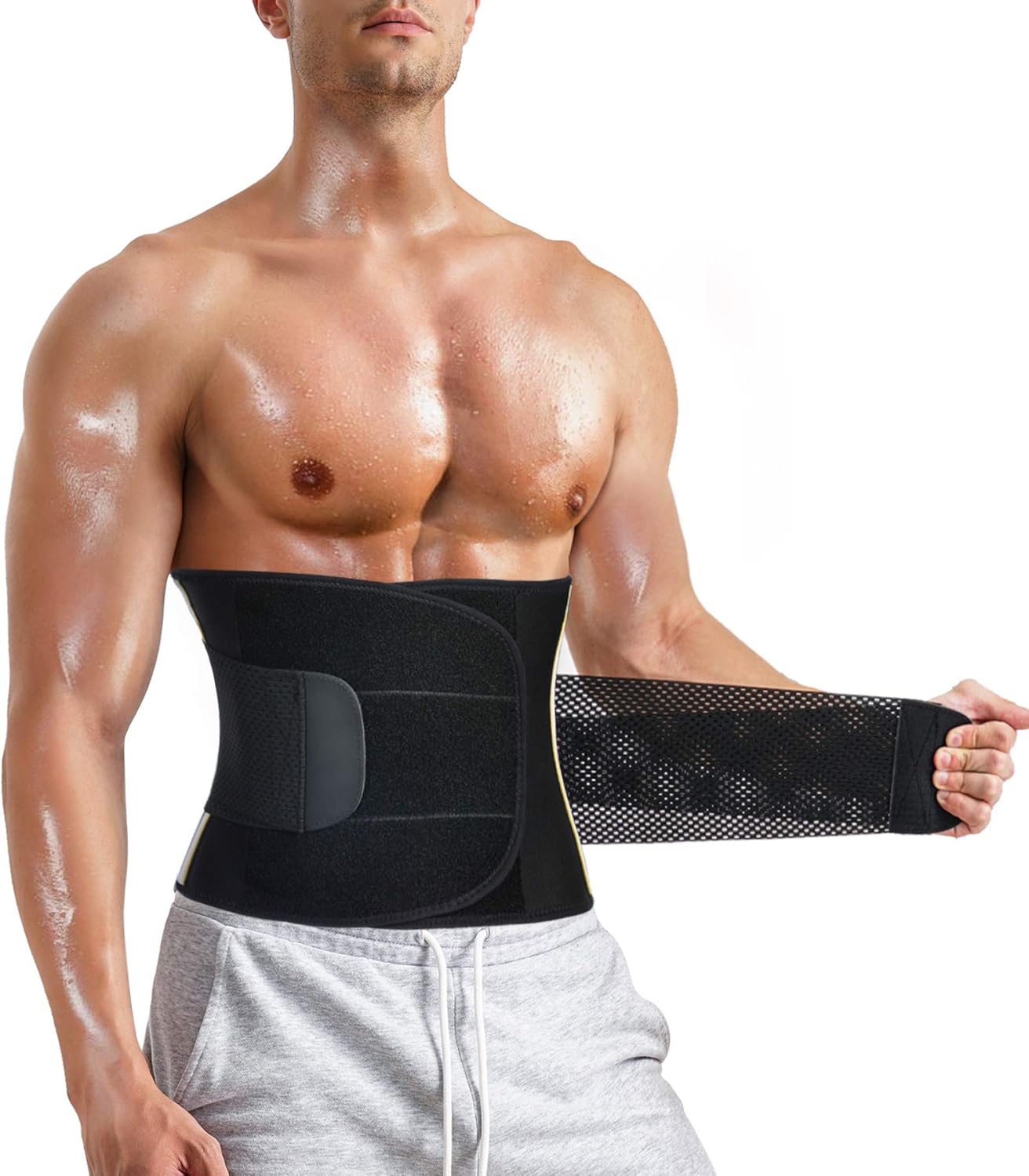 Detalle de CHUMIAN Fascia Addominale Dimagrante Uomo con Cintura Regolabile e Supporto Lombare in Neoprene