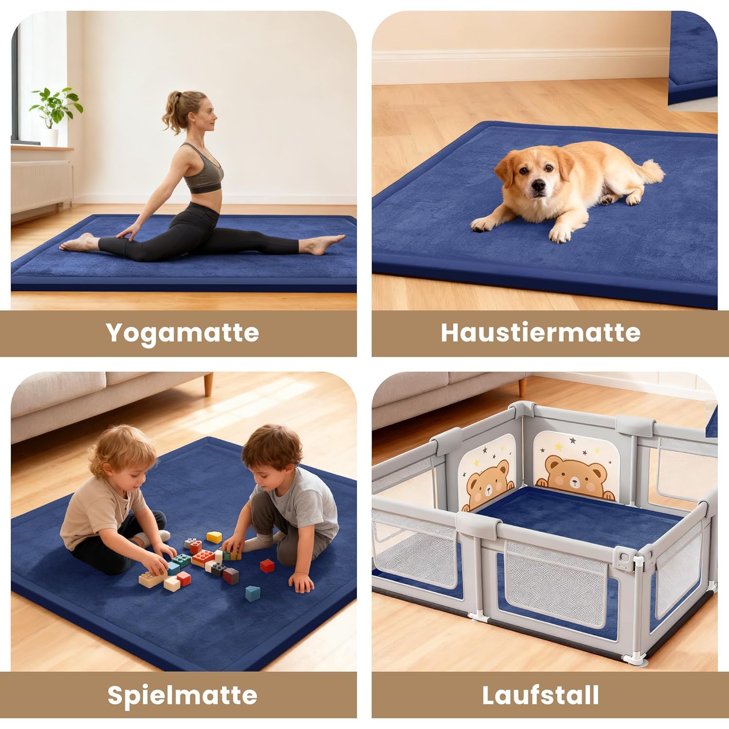 Thumbnail 5 de ACOMOPACK Baby-Krabbelmatte 127x127x3,5 cm – Memory-Schaum & rutschfeste Unterseite für das Kinderzimmer