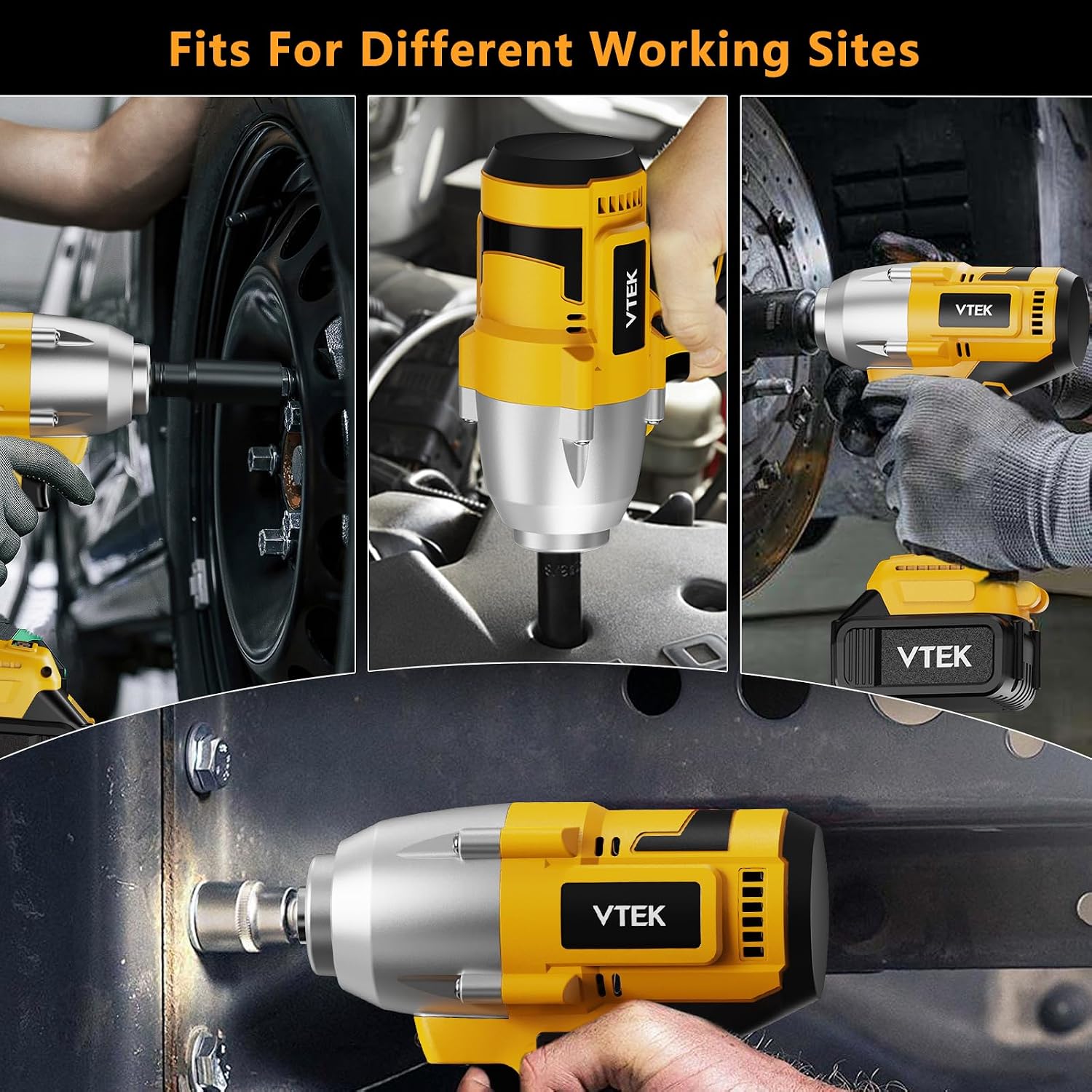 Detalle 2 de VTEK Brushless 1/2 Inch Cordless Impact Wrench – 700 Nm Max Torque, 515 ft-lb Breakaway