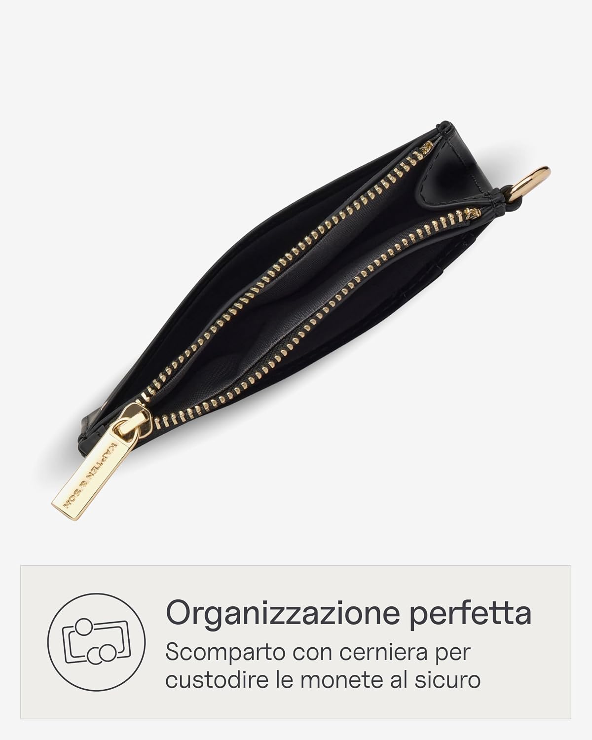 Detalle de Kapten & Son portacarte Card Holder All Black nero: stile sobrio e funzionalità a portata di mano