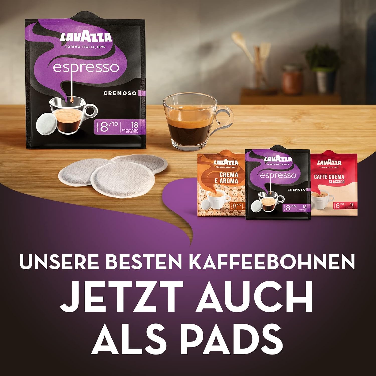 Thumbnail 1 de Lavazza Kaffee Pads Intenso – 180 Pads im 10er Pack (125 g) für Kaffeepadmaschinen