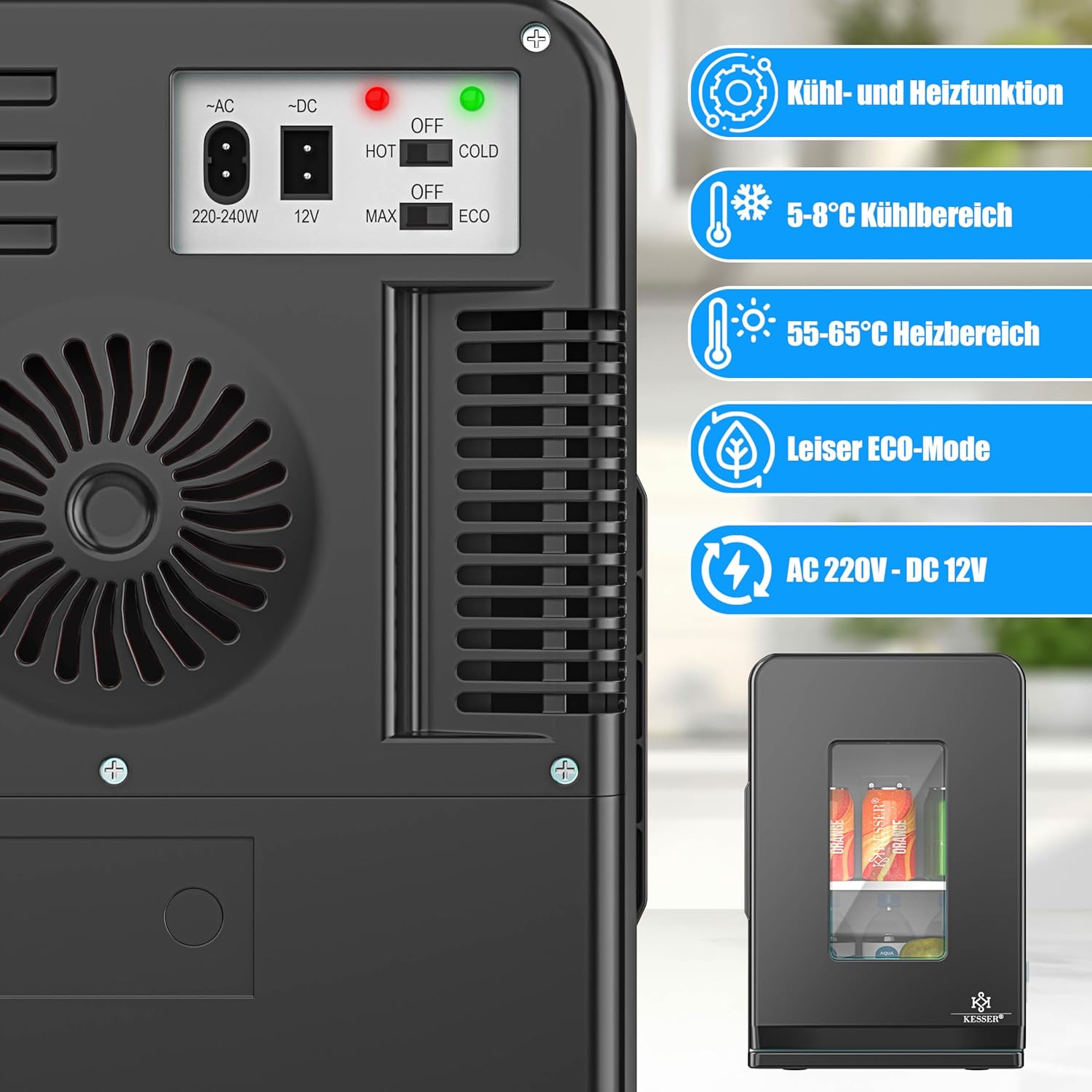 Thumbnail 2 de KESSER® 2in1 Mini Kühlschrank 15 Liter