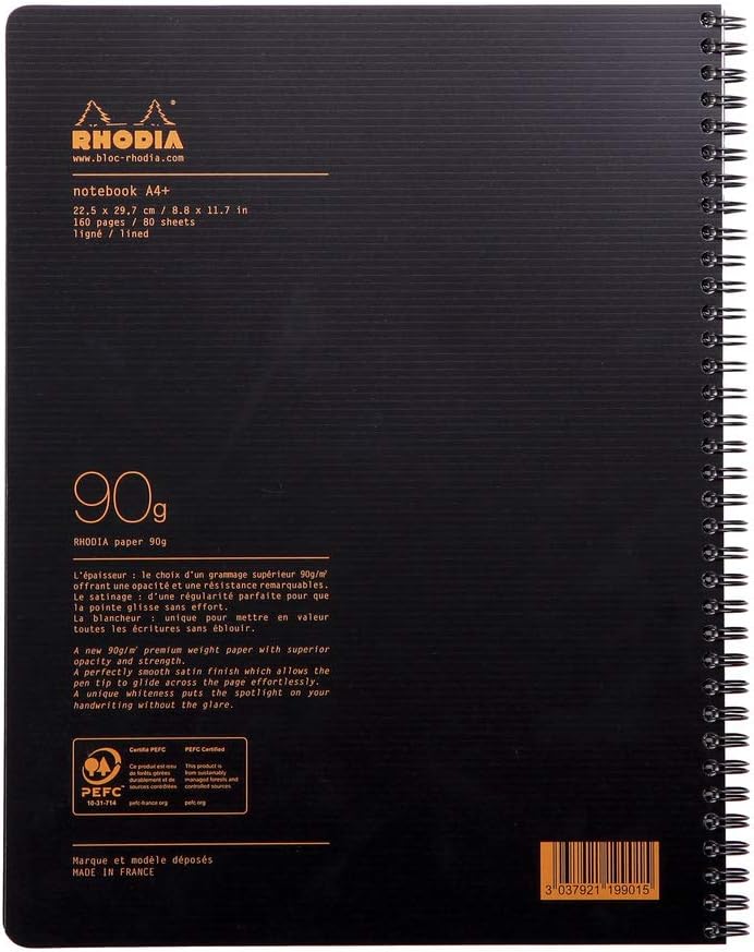Thumbnail 4 de RHODIA 119901C Cahier à Spirale Noir A4+