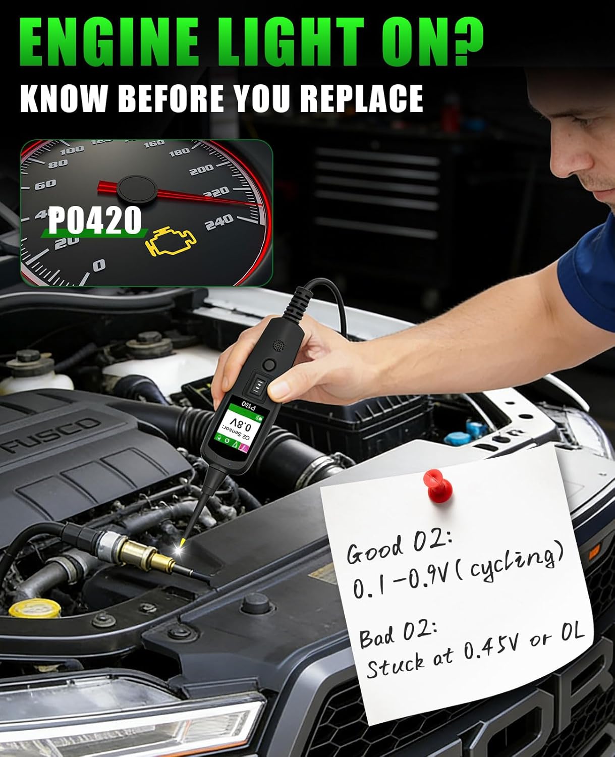 Thumbnail 3 de Topdiag P100 Circuit Tester Automotive with 40FT Cable, Power Circuit Probe Tester (12V/24V)