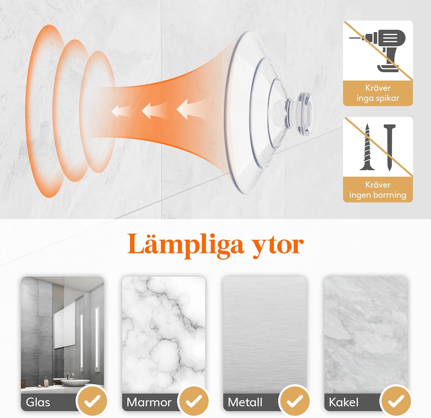 Detalle 2 de Lifewit 24126 transparenta fönsterhyllor med sugkoppar, 4-pack