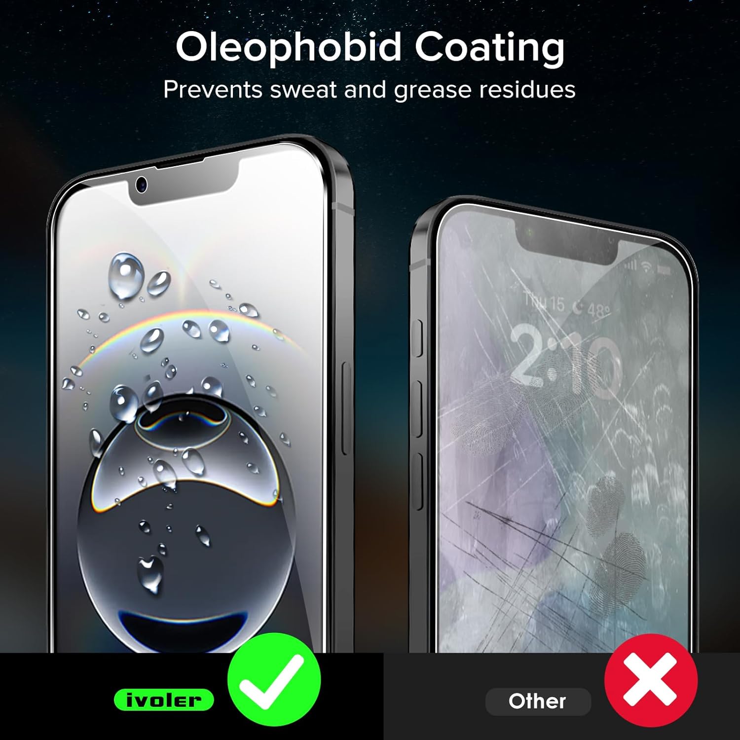 Thumbnail 5 de ivoler Verre trempé pour iPhone 17e / 16e / 14 / 13 Pro (6,1 pouces) – 2 films + kit d’installation