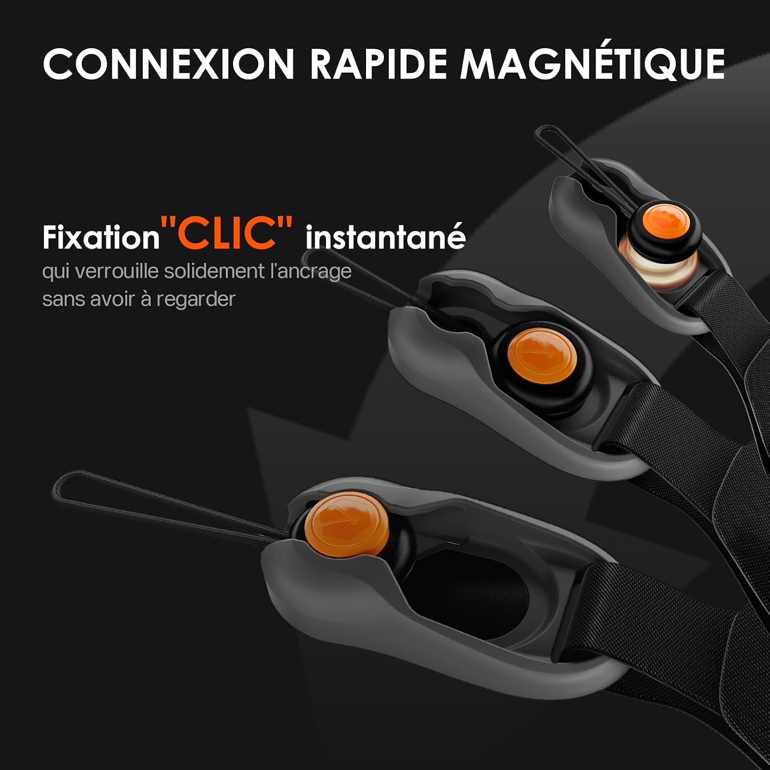 Detalle 2 de TARION Sangle d’appareil photo à attache rapide magnétique (4 aimants, sangle réglable)