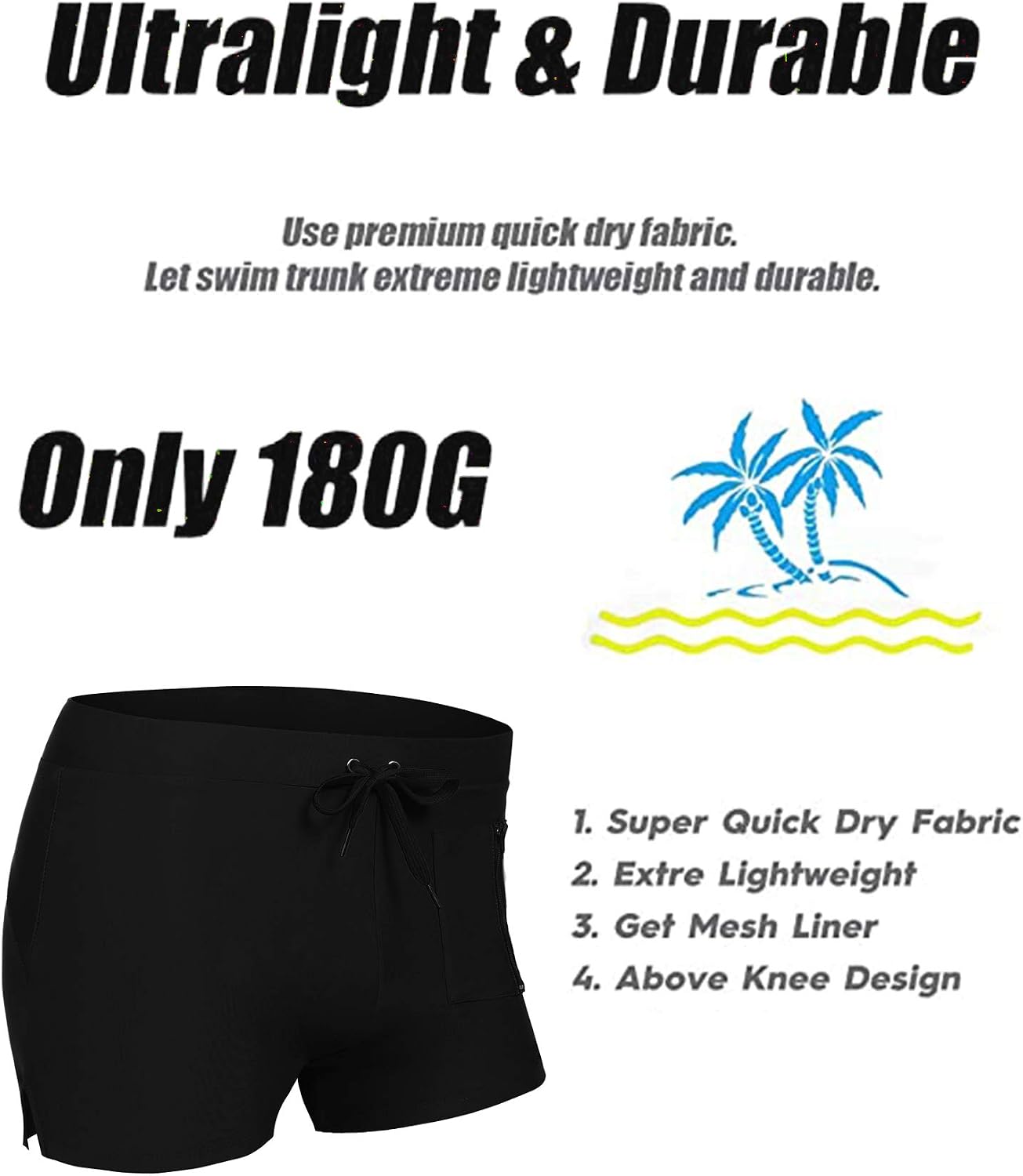 Thumbnail 4 de COOFANDY Men’s Swim Trunks Quick-Dry Board Shorts